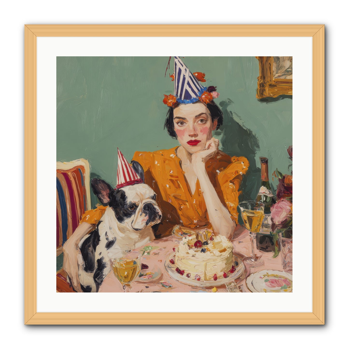 M’Love & Moonbeam-REZ -- Framed Print - Natural 24x24
