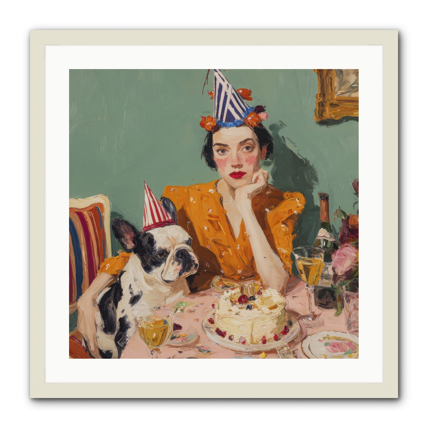 M’Love & Moonbeam-REZ -- Framed Print - White 24x24