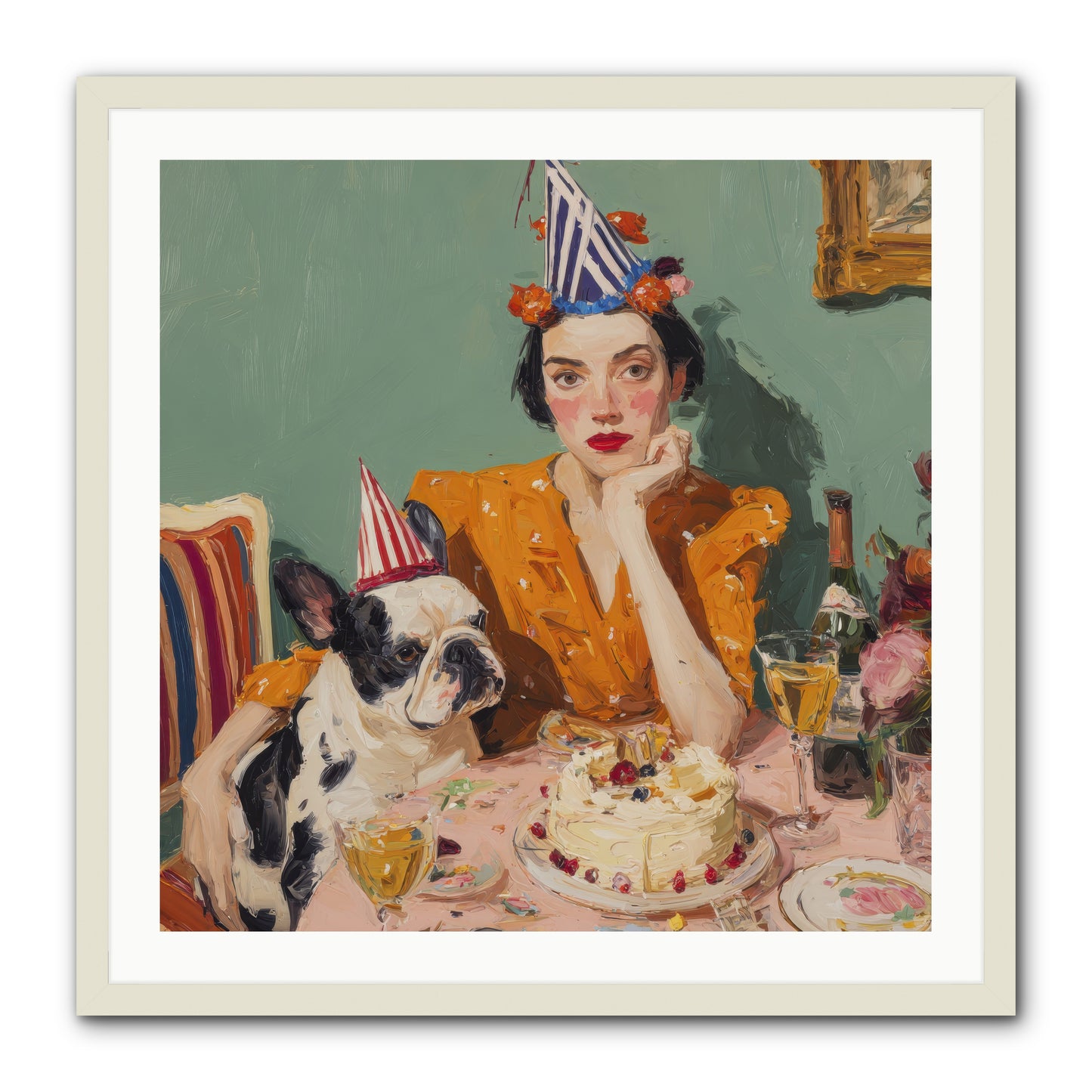 M’Love & Moonbeam-REZ -- Framed Print - White 30x30