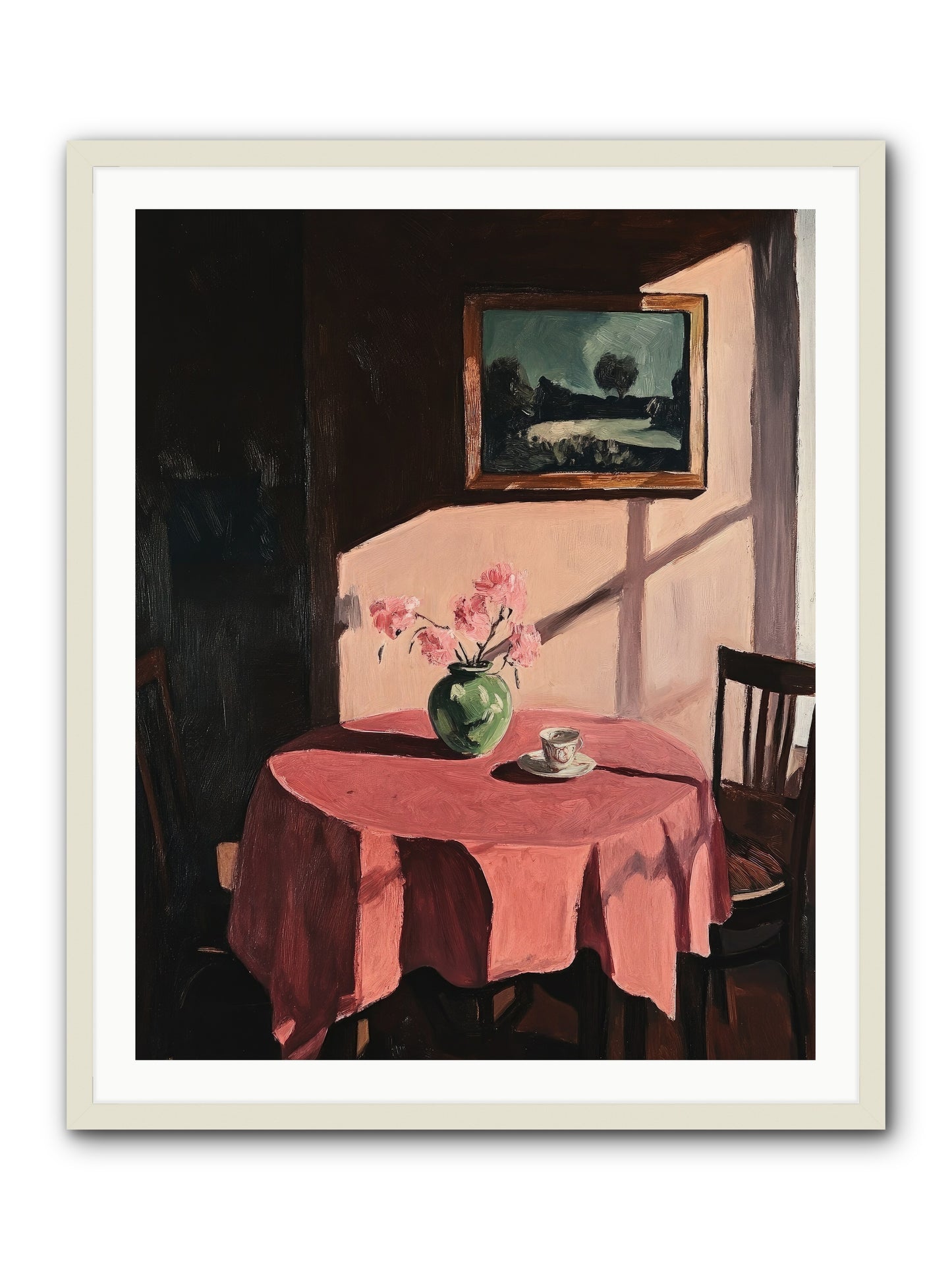 Maison Rouge -- Framed Print - White 32x40