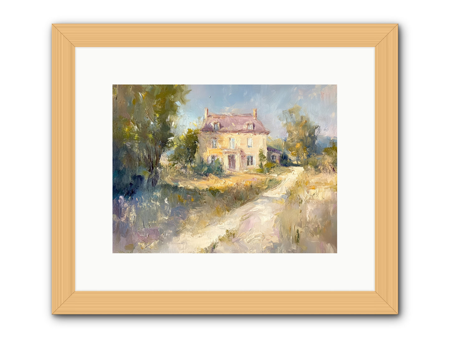 Manor In Médoc -- Framed Print - Natural 12x9