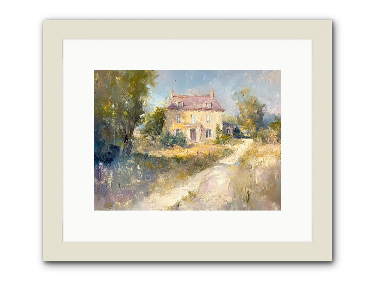Manor In Médoc -- Framed Print - White 12x9