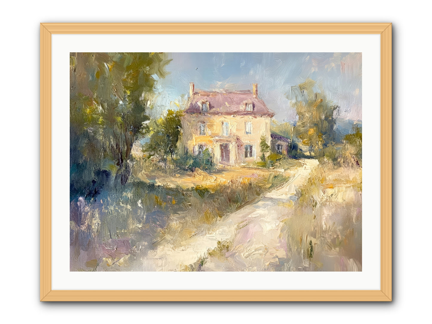 Manor In Médoc -- Framed Print - Natural 32x24