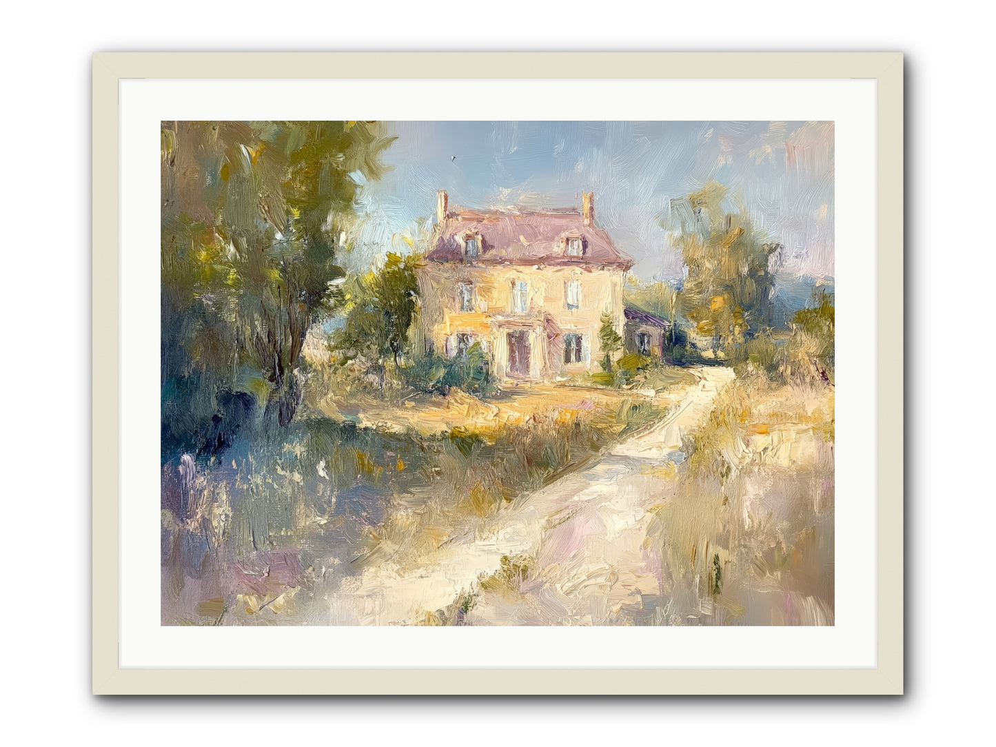 Manor In Médoc -- Framed Print - White 32x24