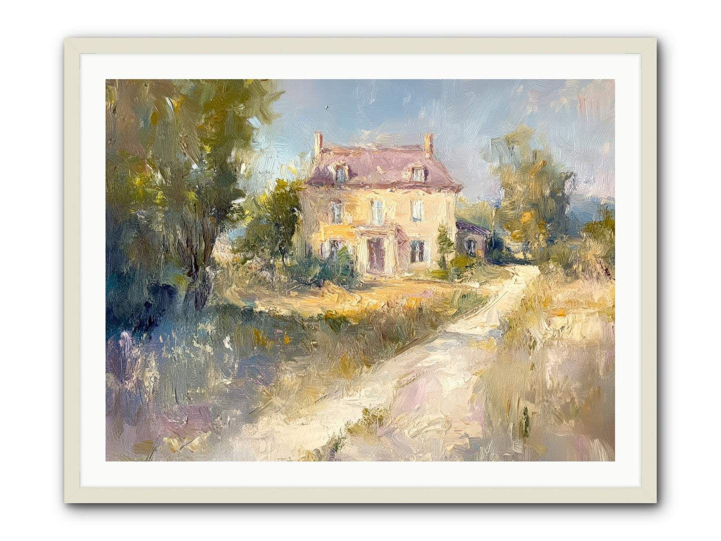 Manor In Médoc -- Framed Print - White 40x30