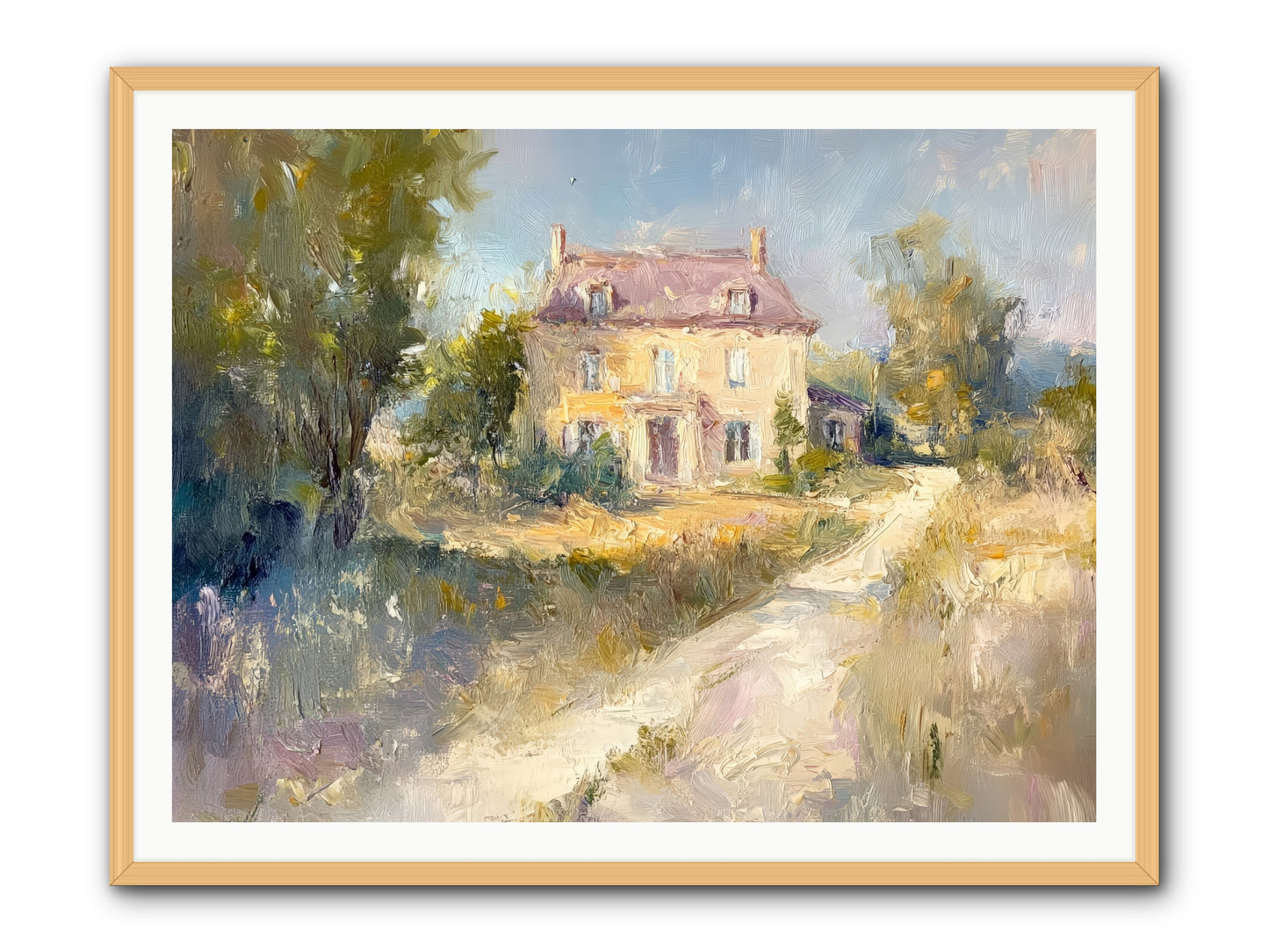 Manor In Médoc -- Framed Print - Natural 48x36