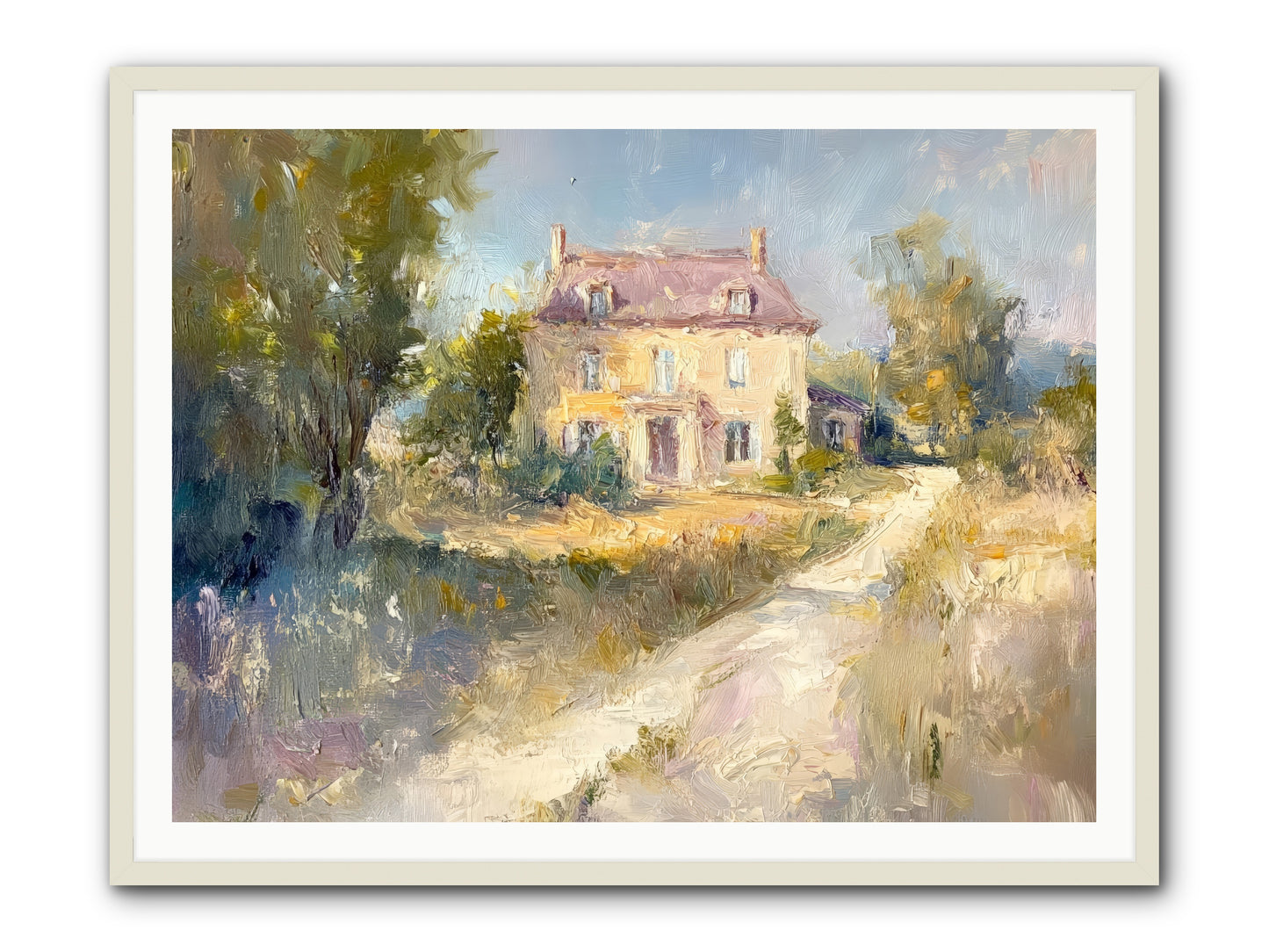 Manor In Médoc -- Framed Print - White 48x36