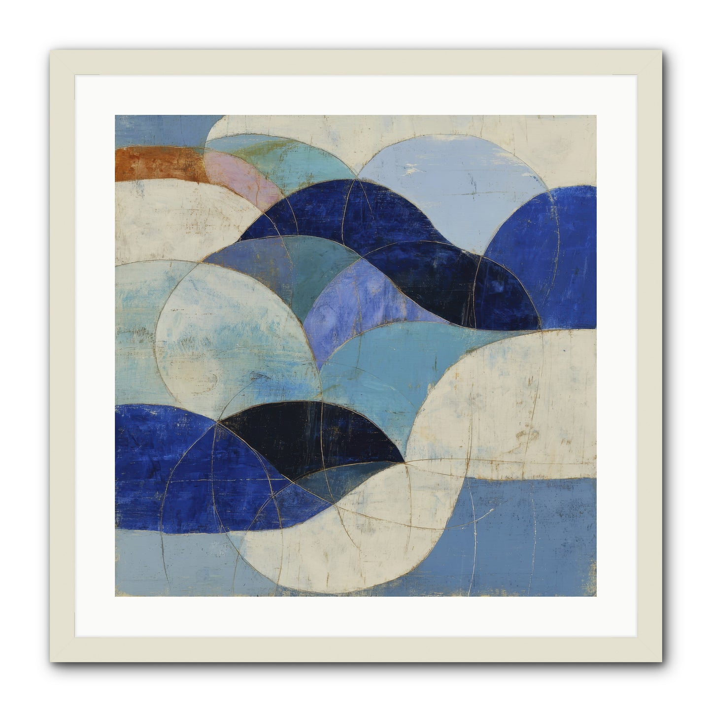 Marble Rift -- Framed Print - White 24x24