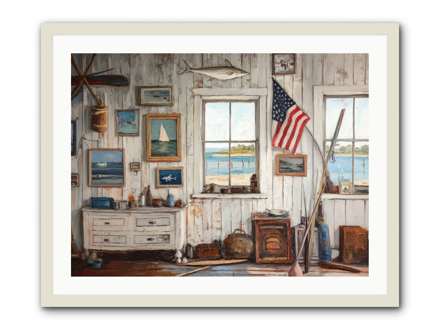 Mariner's Rest -- Framed Print - White 32x24