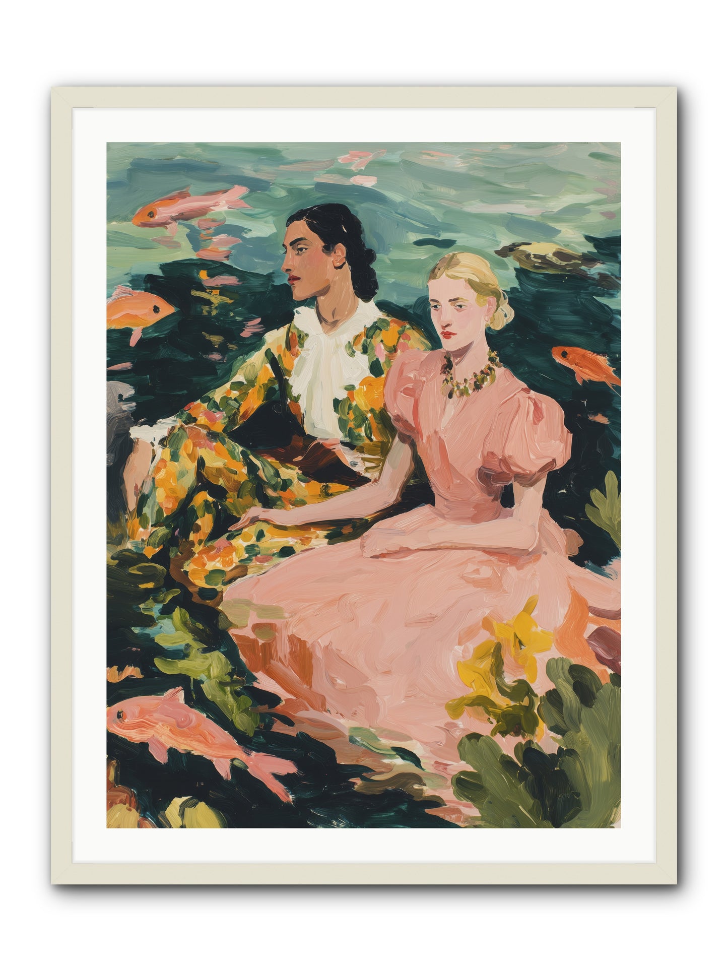 Maritime Affinity -- Framed Print - White 30x40