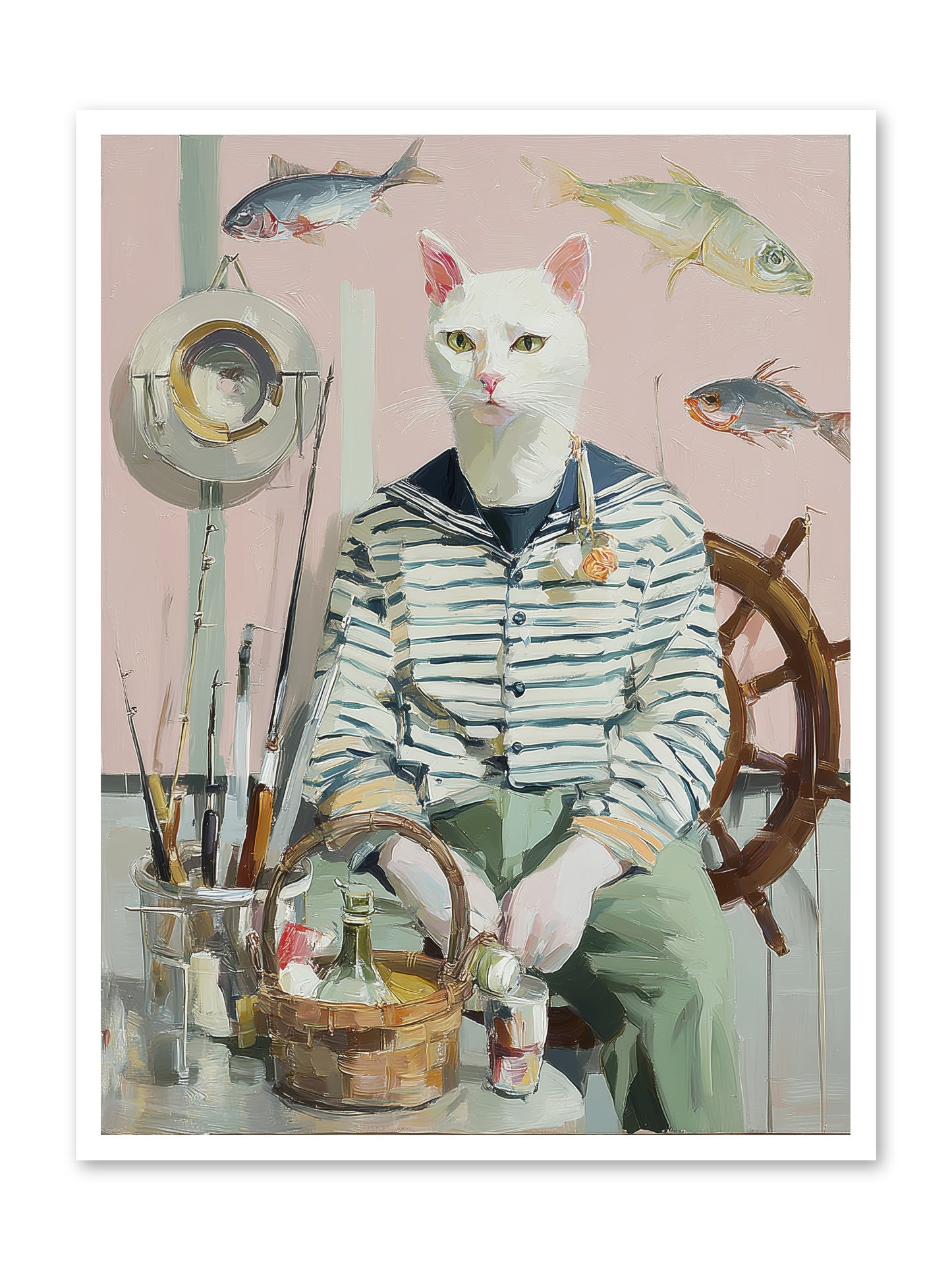 Maritime Meow -- Loose Canvas Print 30x40
