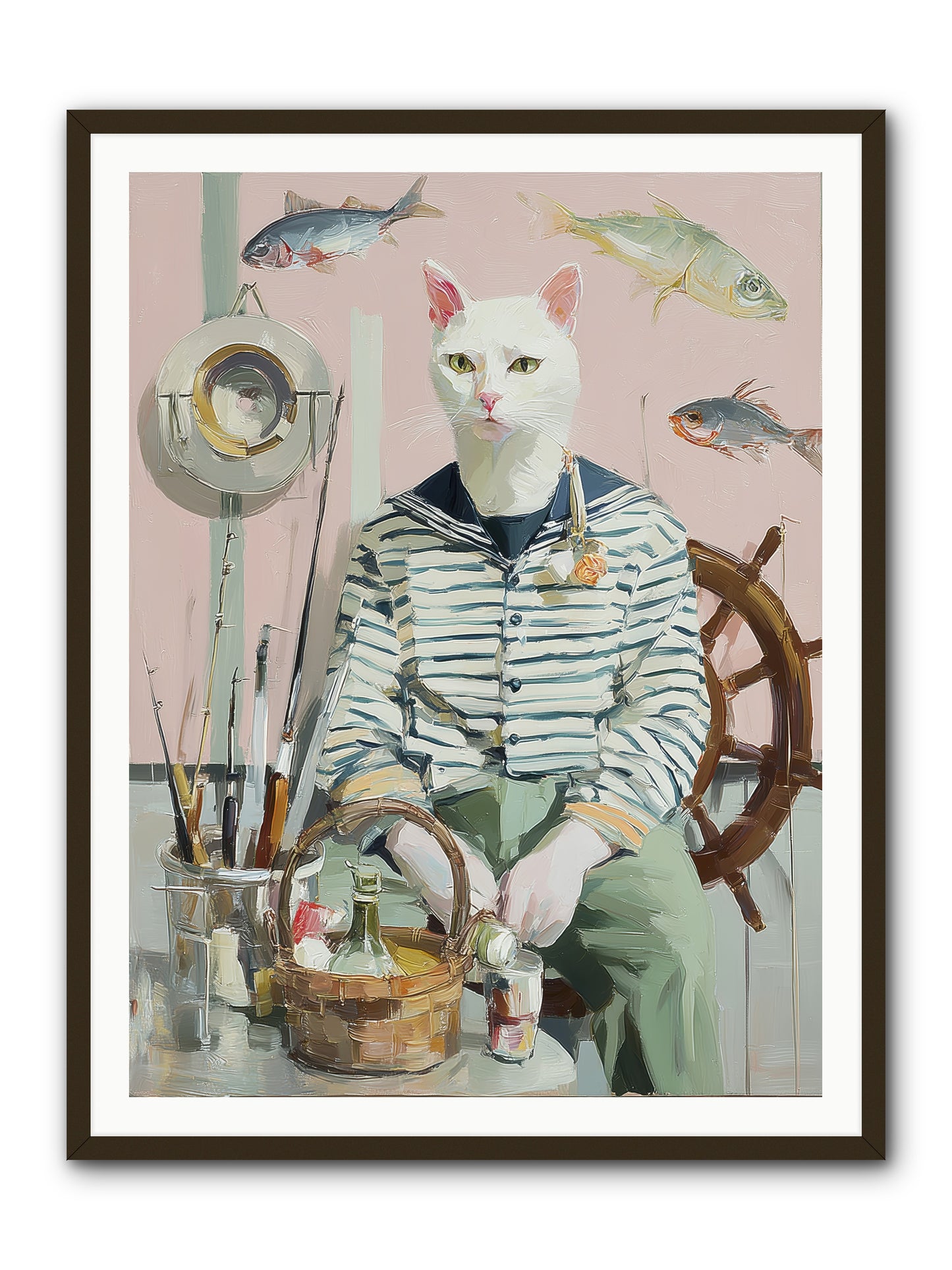 Maritime Meow -- Framed Print - Black 36x48