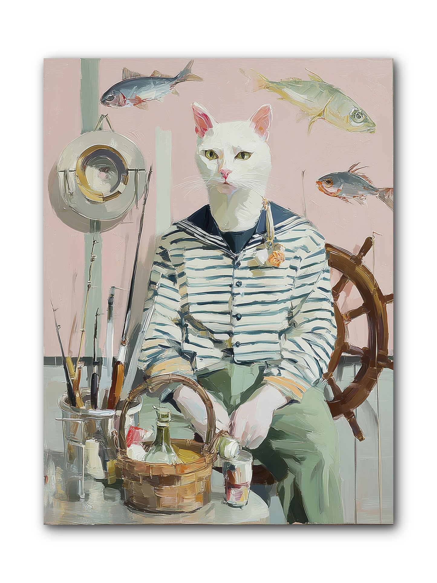 Maritime Meow -- Wrapped Canvas 9x12