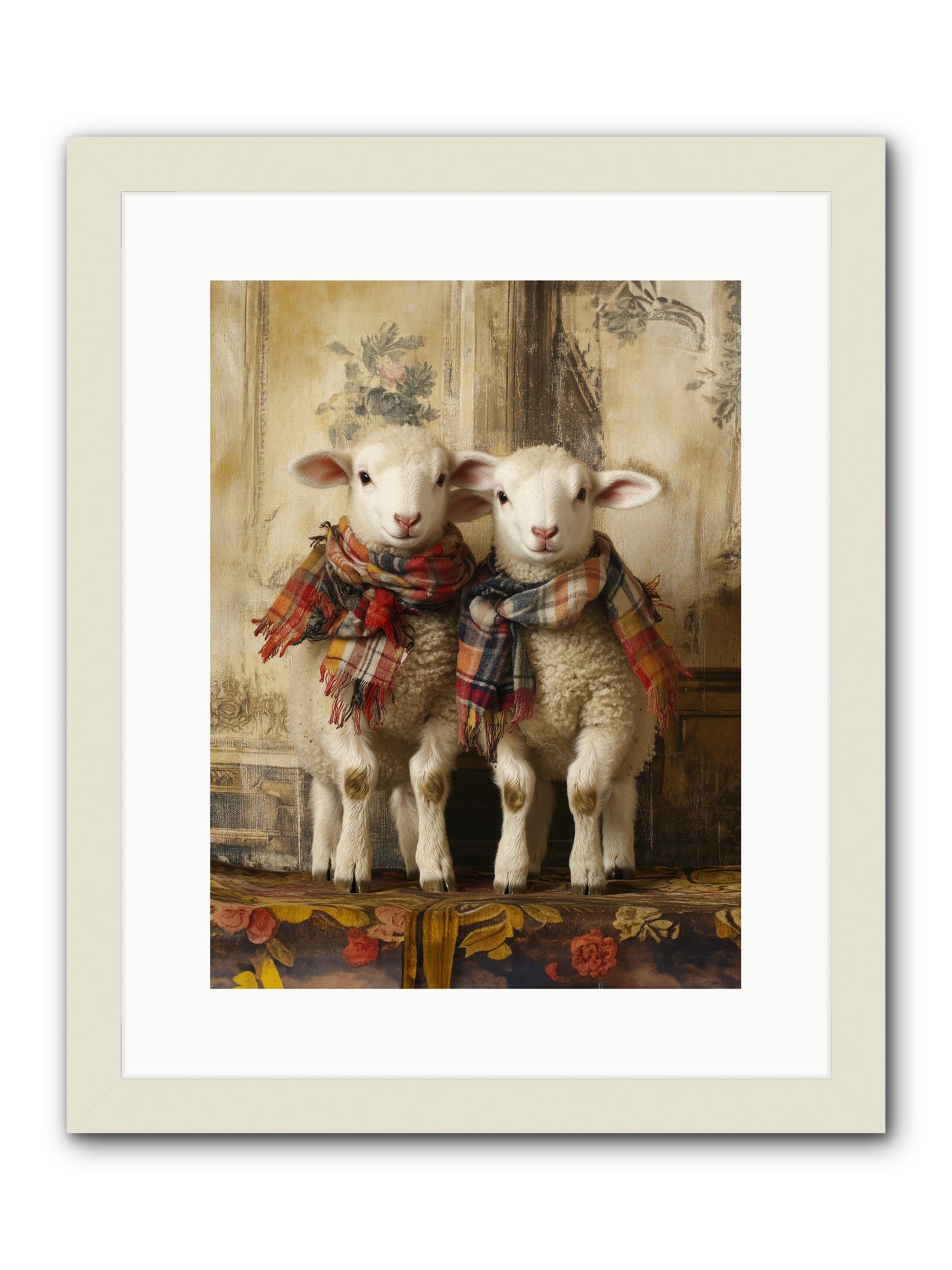 Meadow Babes -- Framed Print - White 12x16