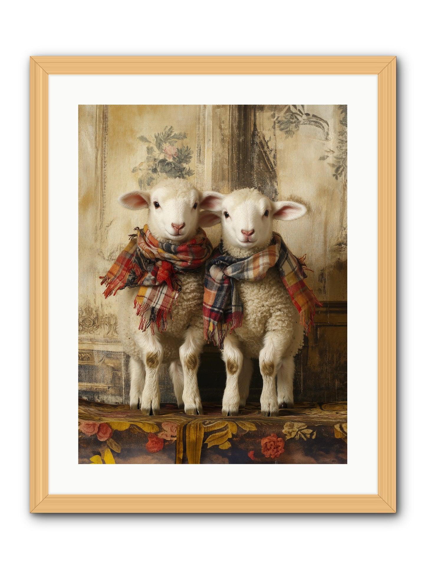 Meadow Babes -- Framed Print - Natural 18x24