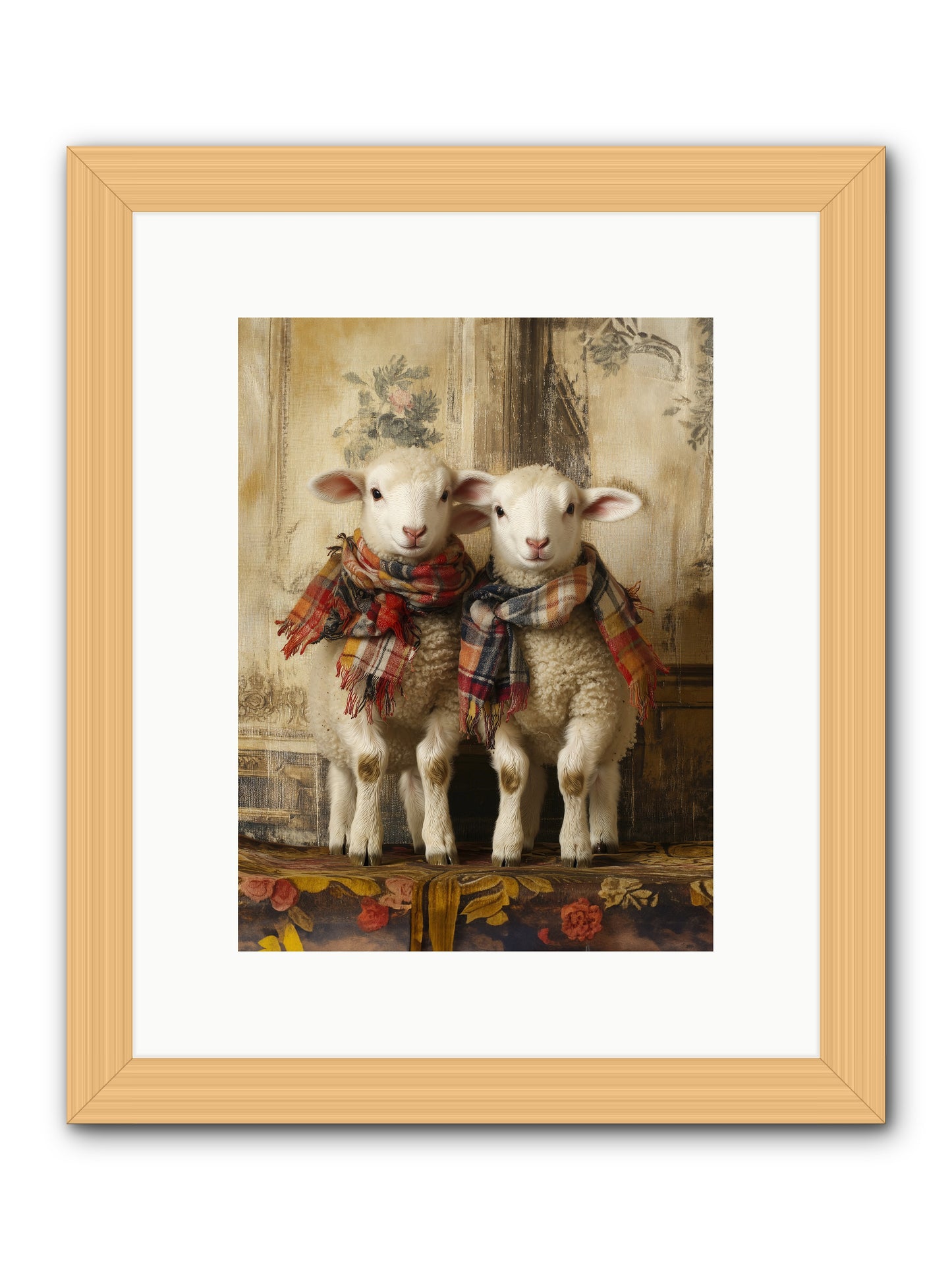 Meadow Babes -- Framed Print - Natural 9x12