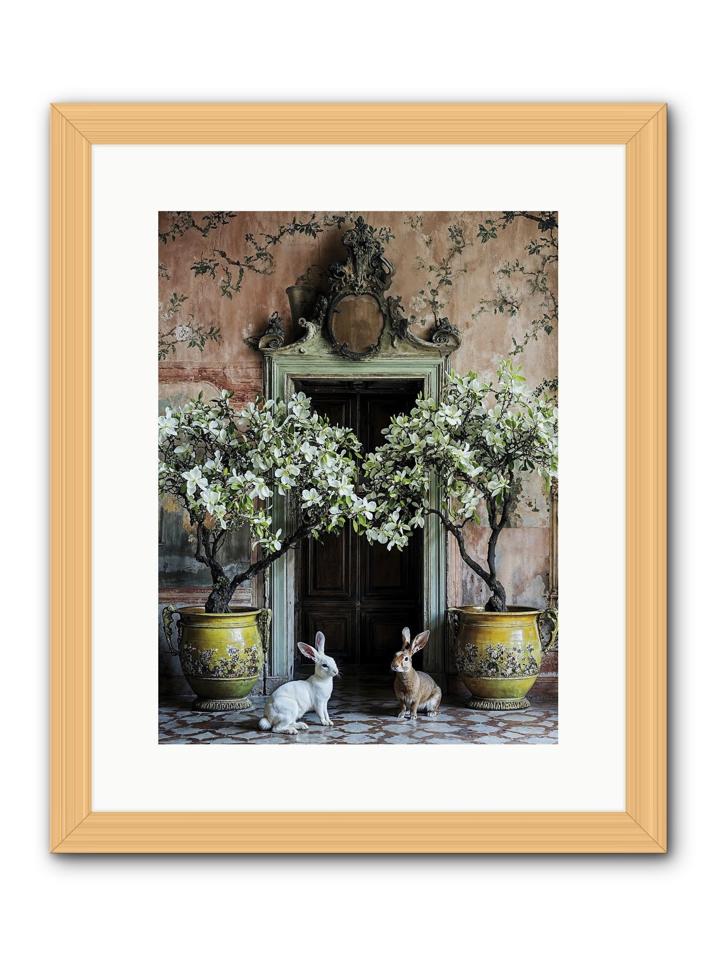 Meadow Court Arrival -- Framed Print - Natural 12x16