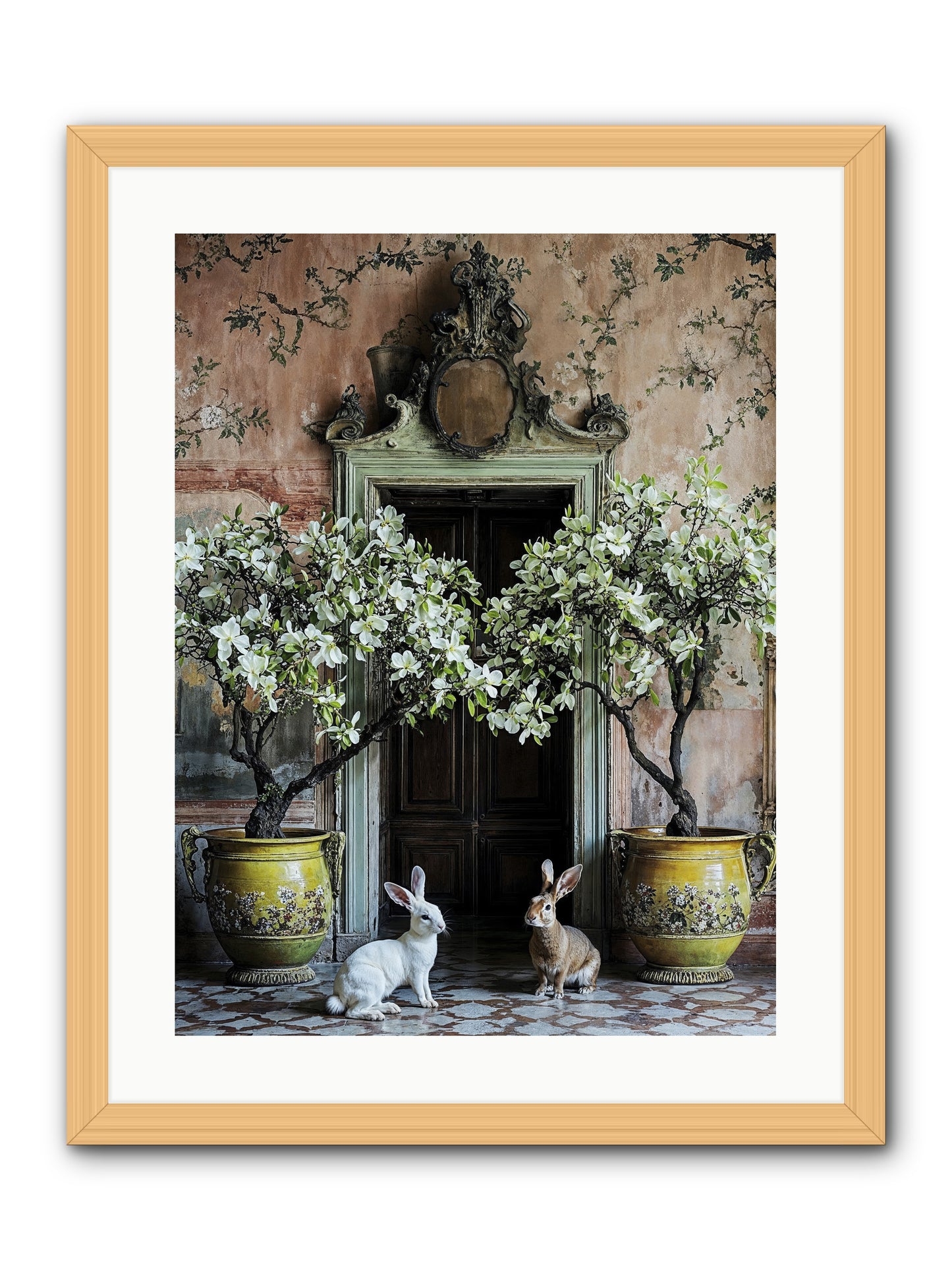 Meadow Court Arrival -- Framed Print - Natural 18x24