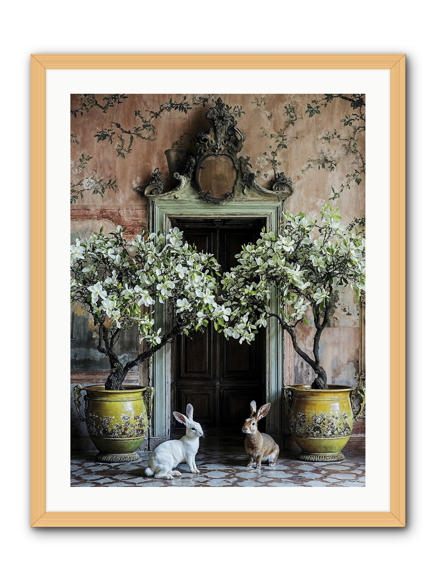Meadow Court Arrival -- Framed Print - Natural 24x32
