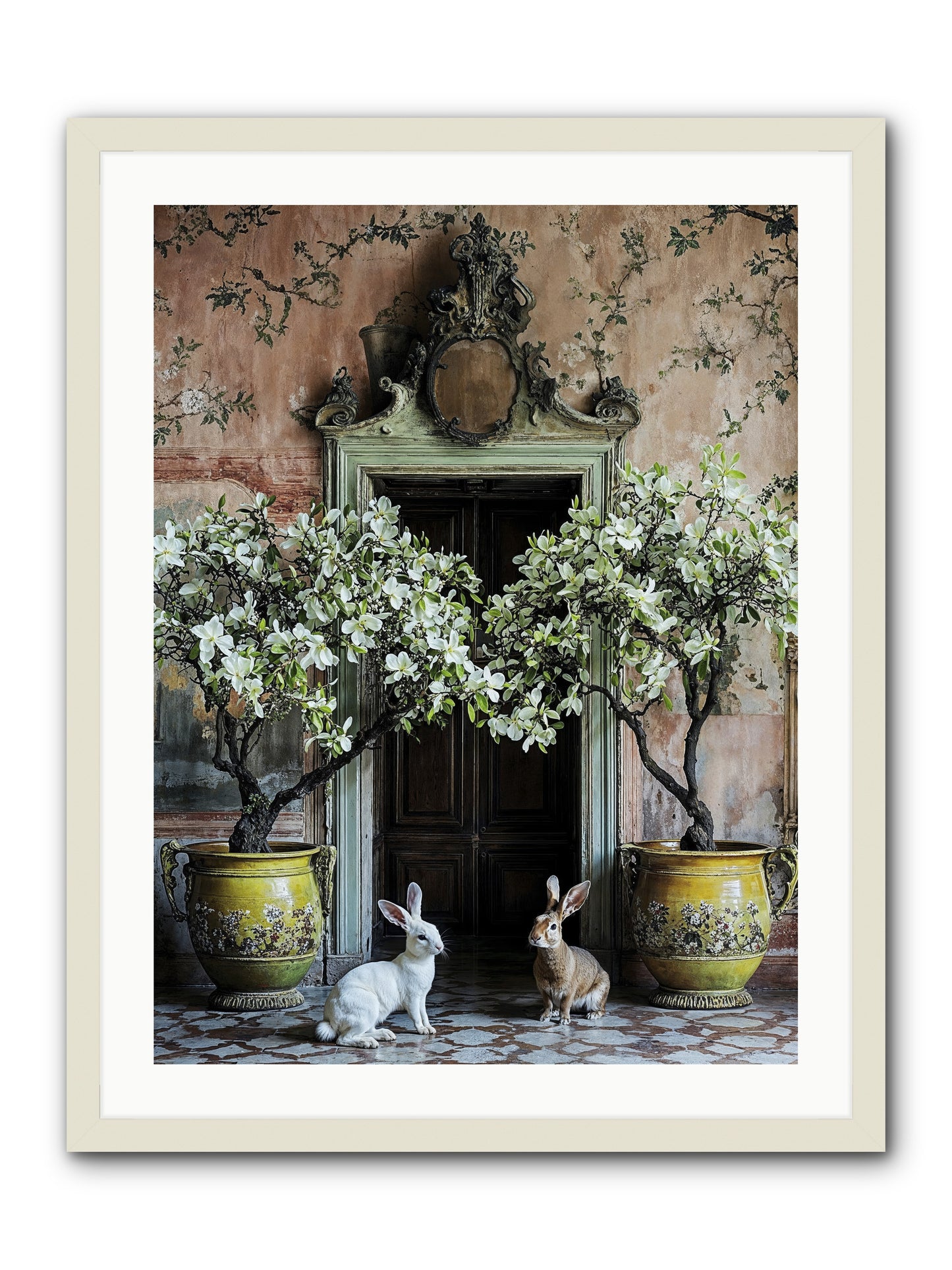 Meadow Court Arrival -- Framed Print - White 24x32
