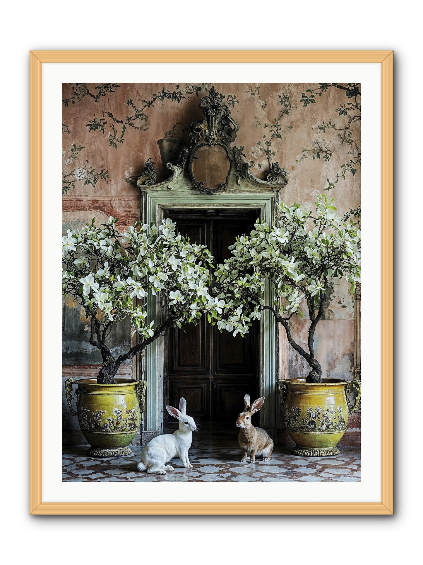 Meadow Court Arrival -- Framed Print - Natural 30x40