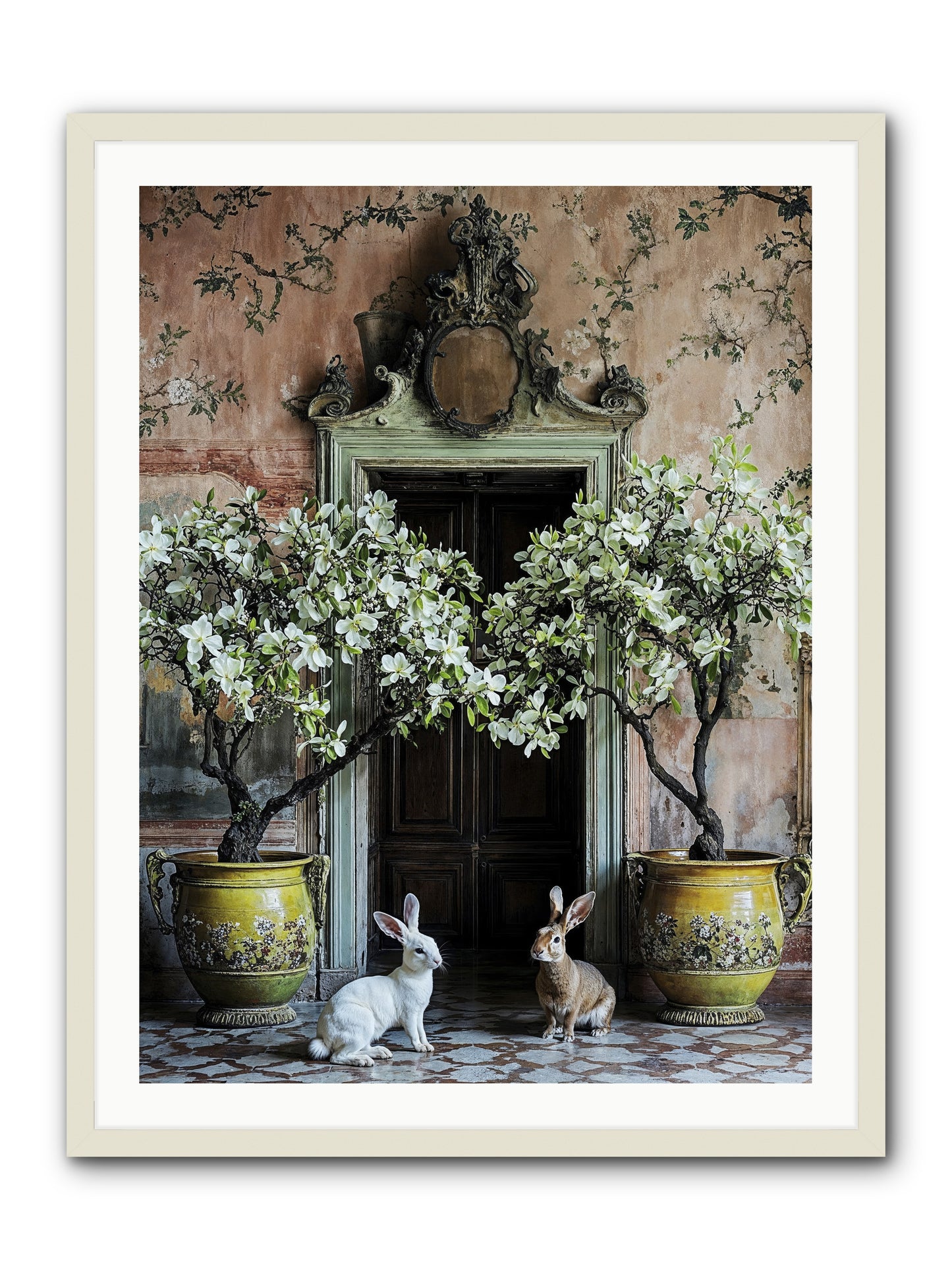 Meadow Court Arrival -- Framed Print - White 30x40