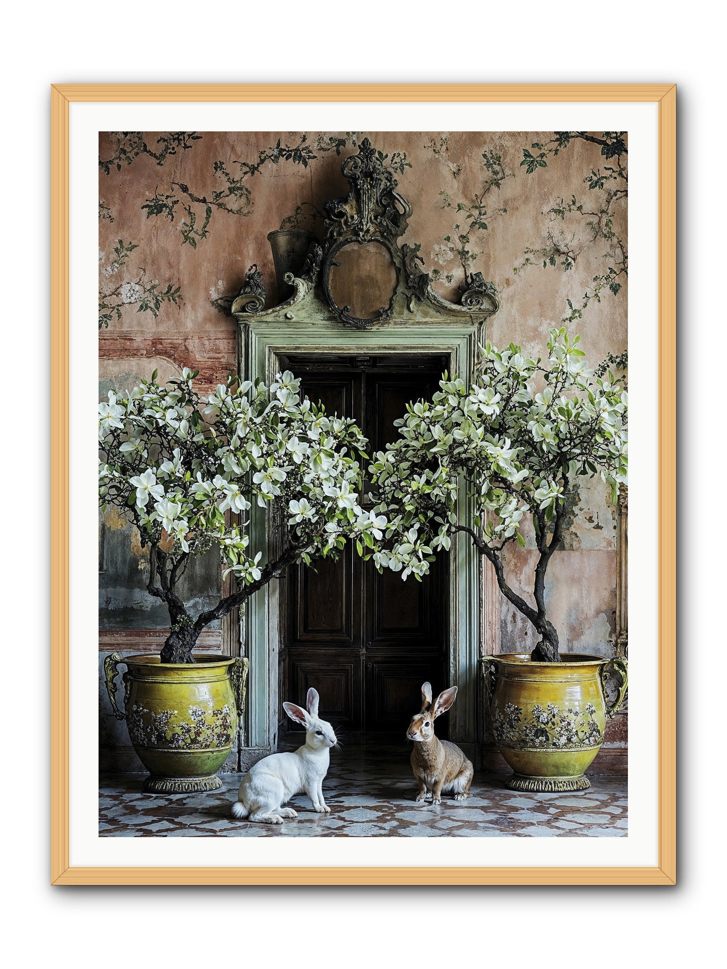 Meadow Court Arrival -- Framed Print - Natural 36x48