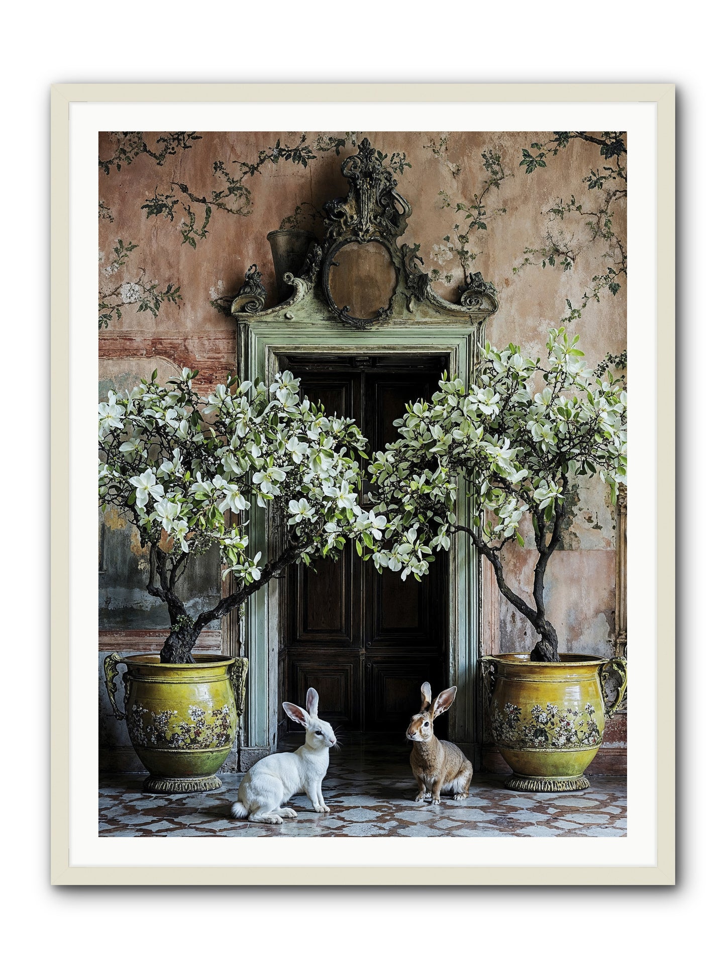 Meadow Court Arrival -- Framed Print - White 36x48