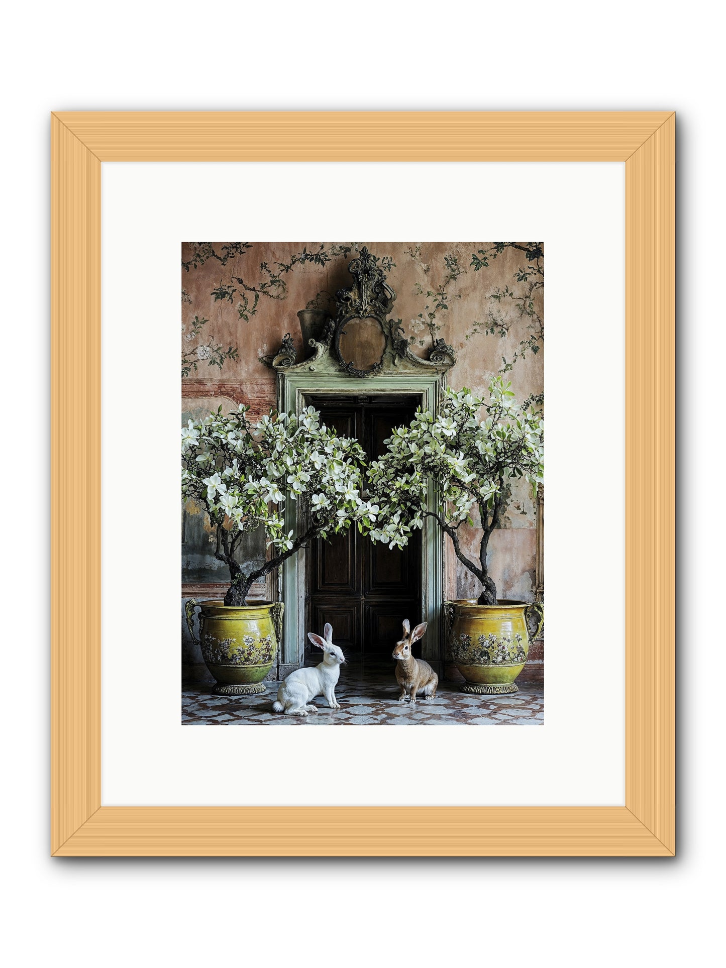 Meadow Court Arrival -- Framed Print - Natural 9x12