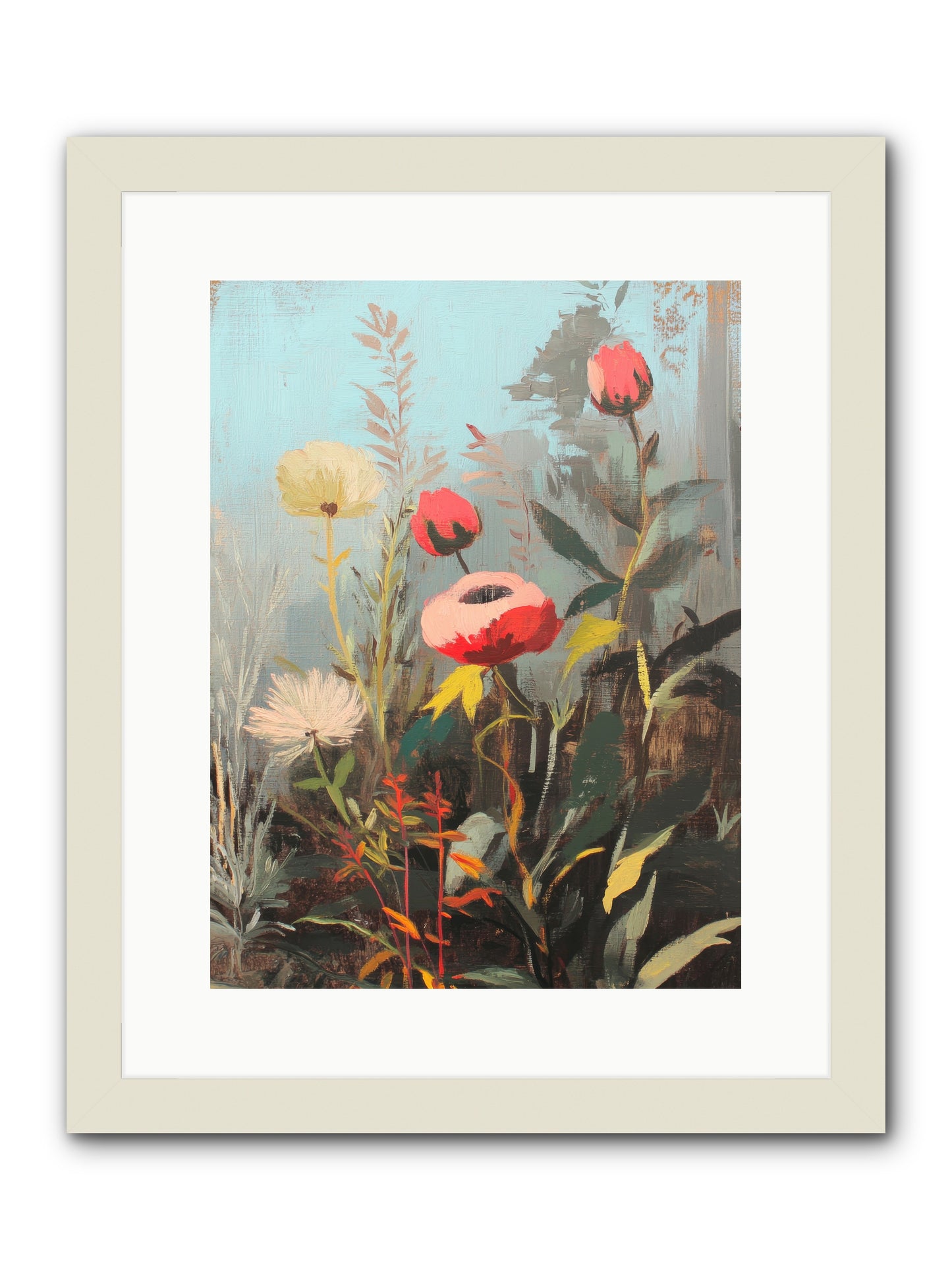 Meadow Jewels -- Framed Print - White 12x16