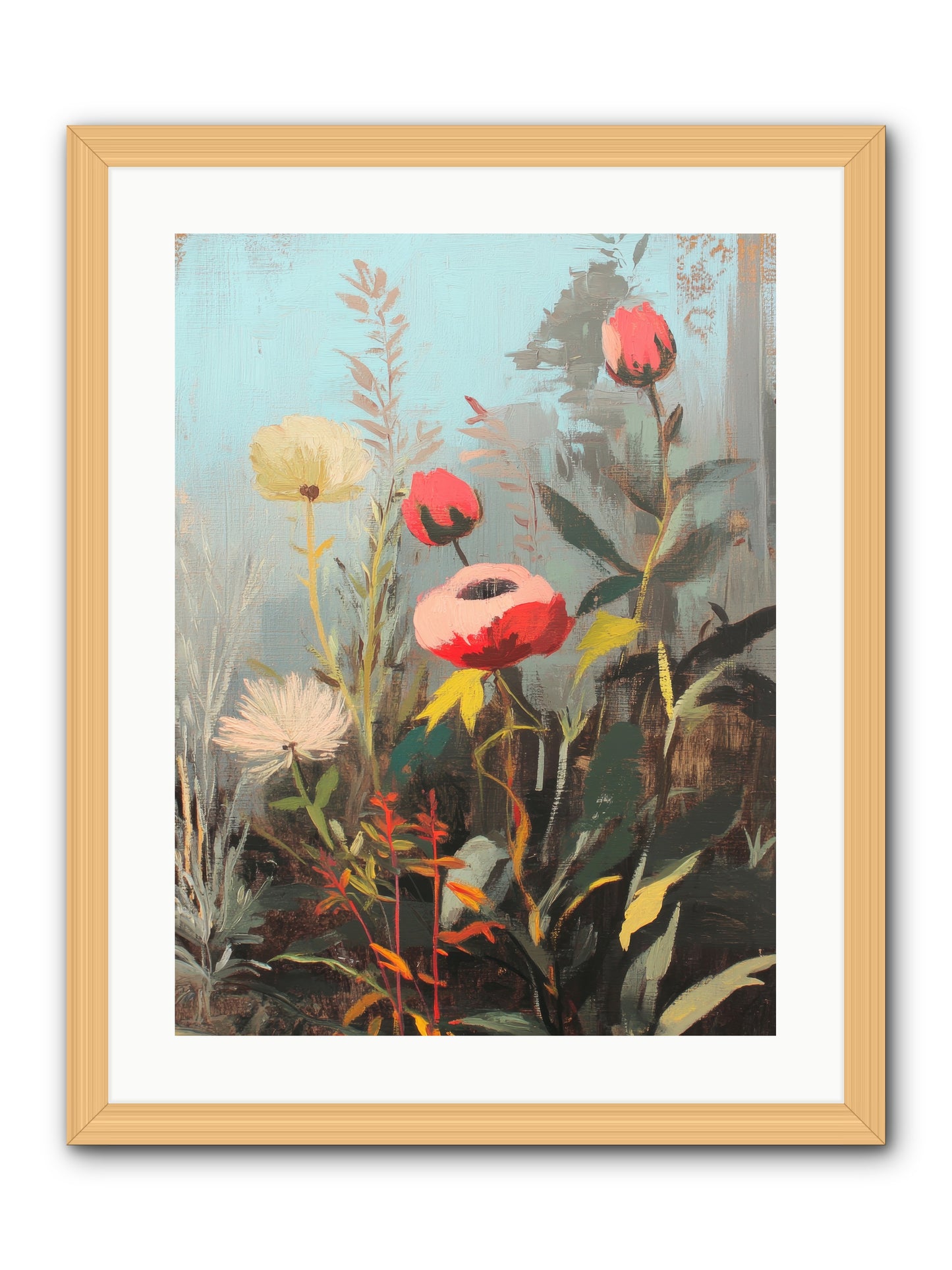 Meadow Jewels -- Framed Print - Natural 18x24