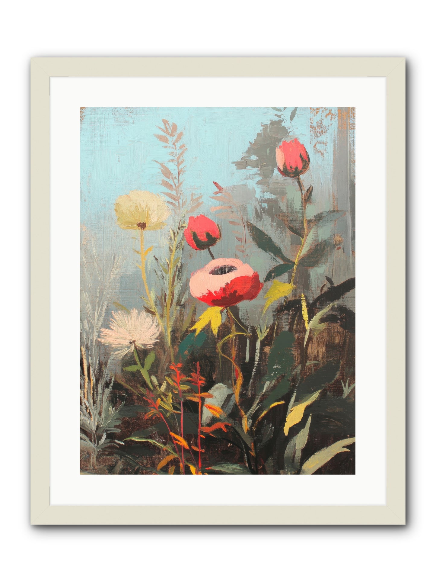 Meadow Jewels -- Framed Print - White 18x24