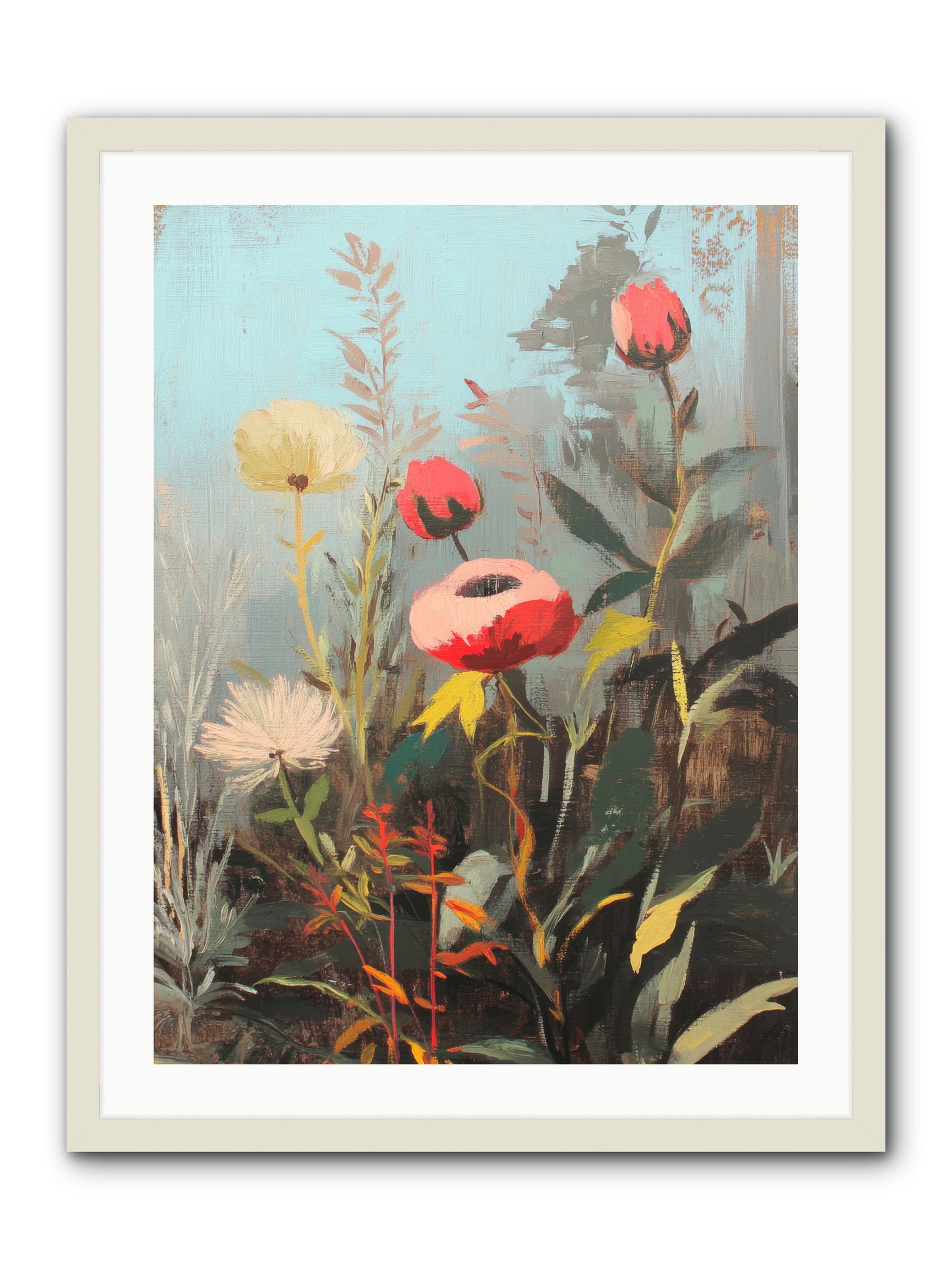 Meadow Jewels -- Framed Print - White 24x32