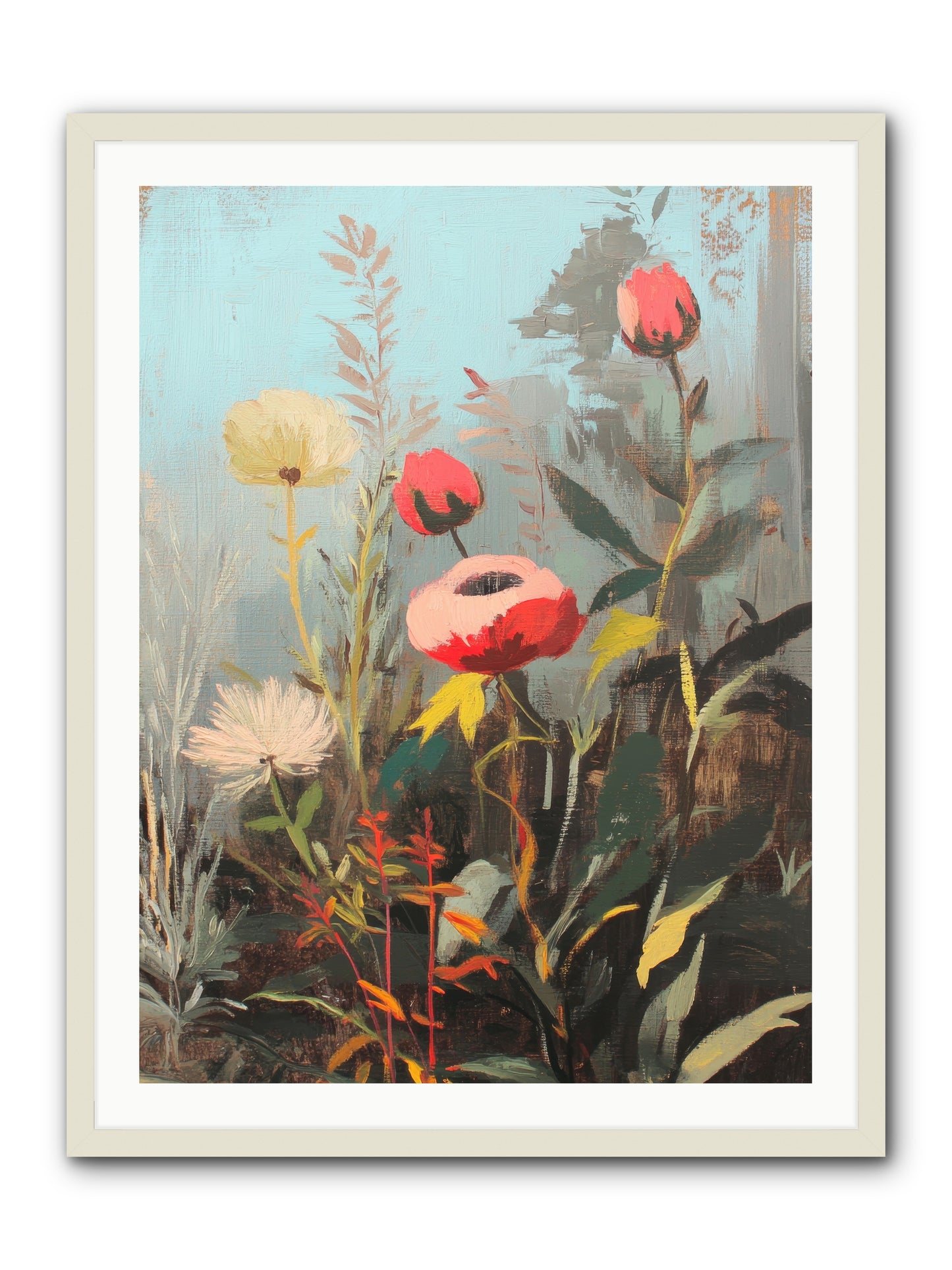 Meadow Jewels -- Framed Print - White 30x40