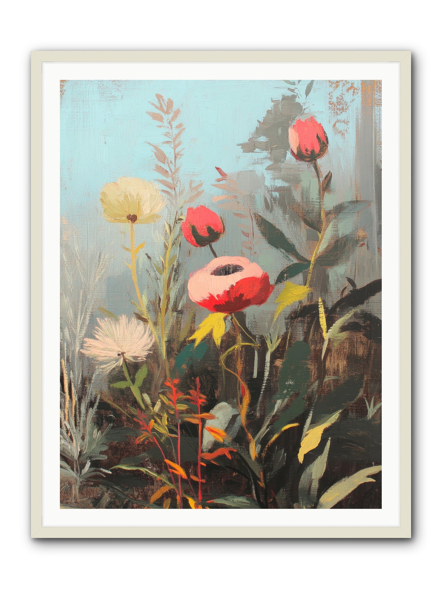 Meadow Jewels -- Framed Print - White 36x48