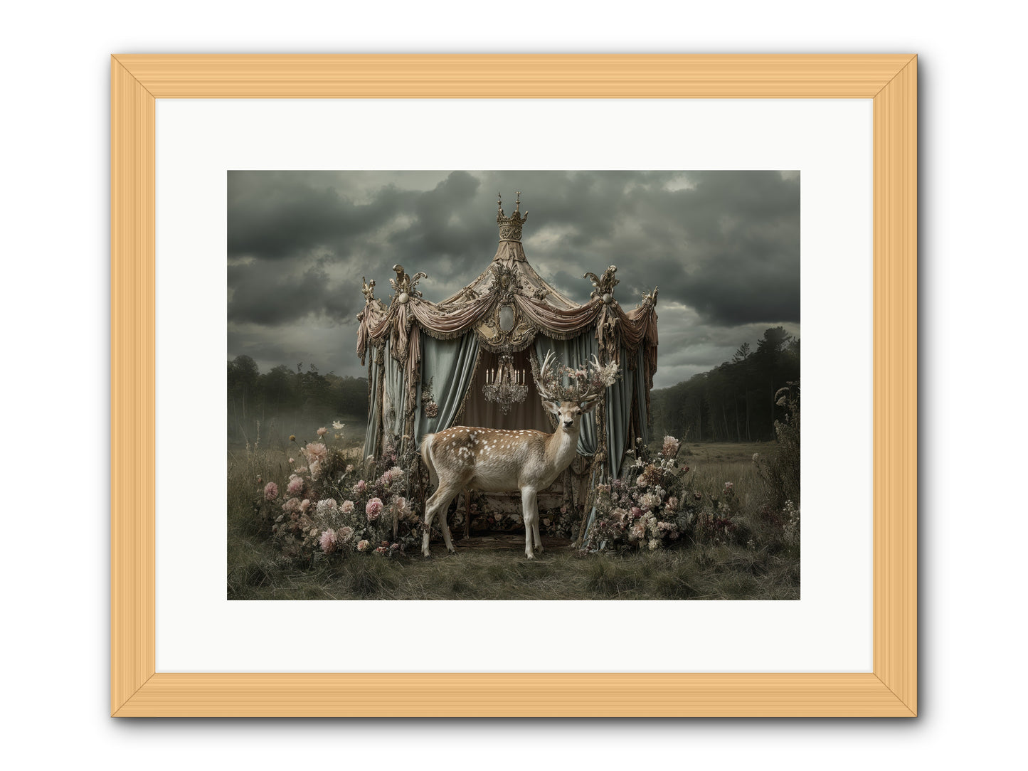 Meadow of Apricot Wind -- Framed Print - Natural 16x12
