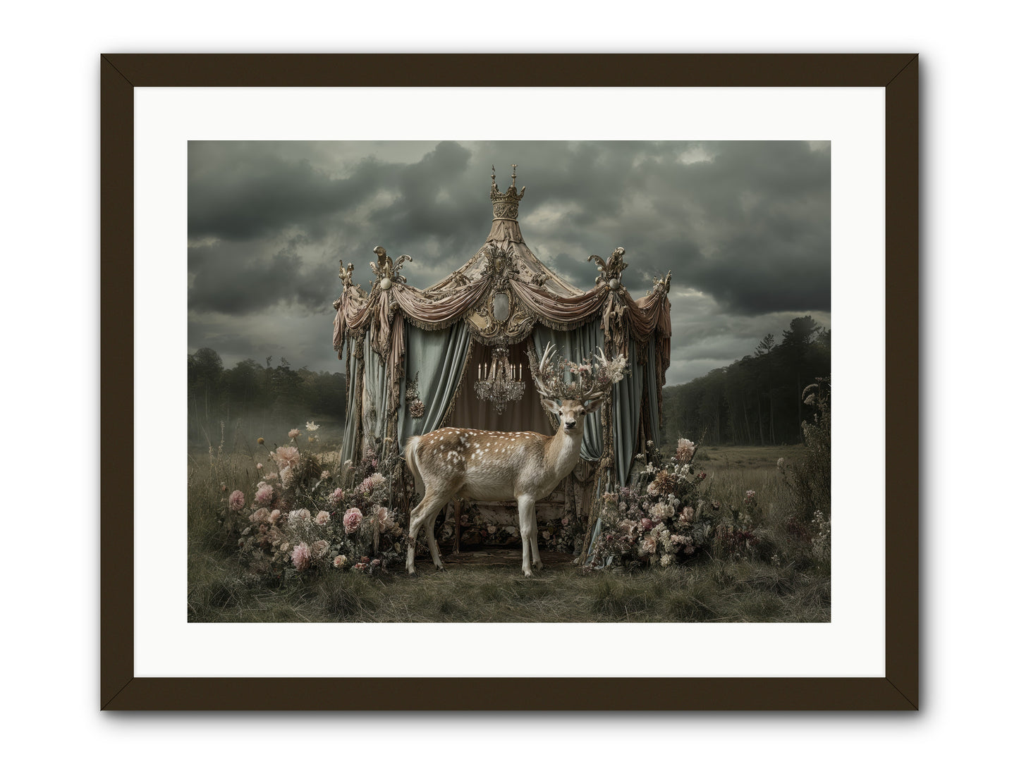 Meadow of Apricot Wind -- Framed Print - Black 24x18