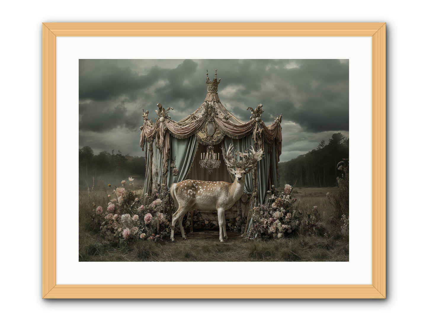 Meadow of Apricot Wind -- Framed Print - Natural 24x18
