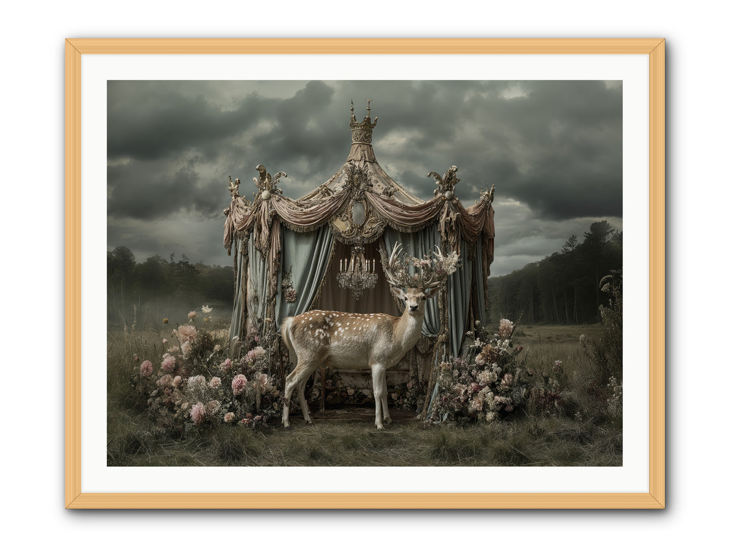 Meadow of Apricot Wind -- Framed Print - Natural 40x30