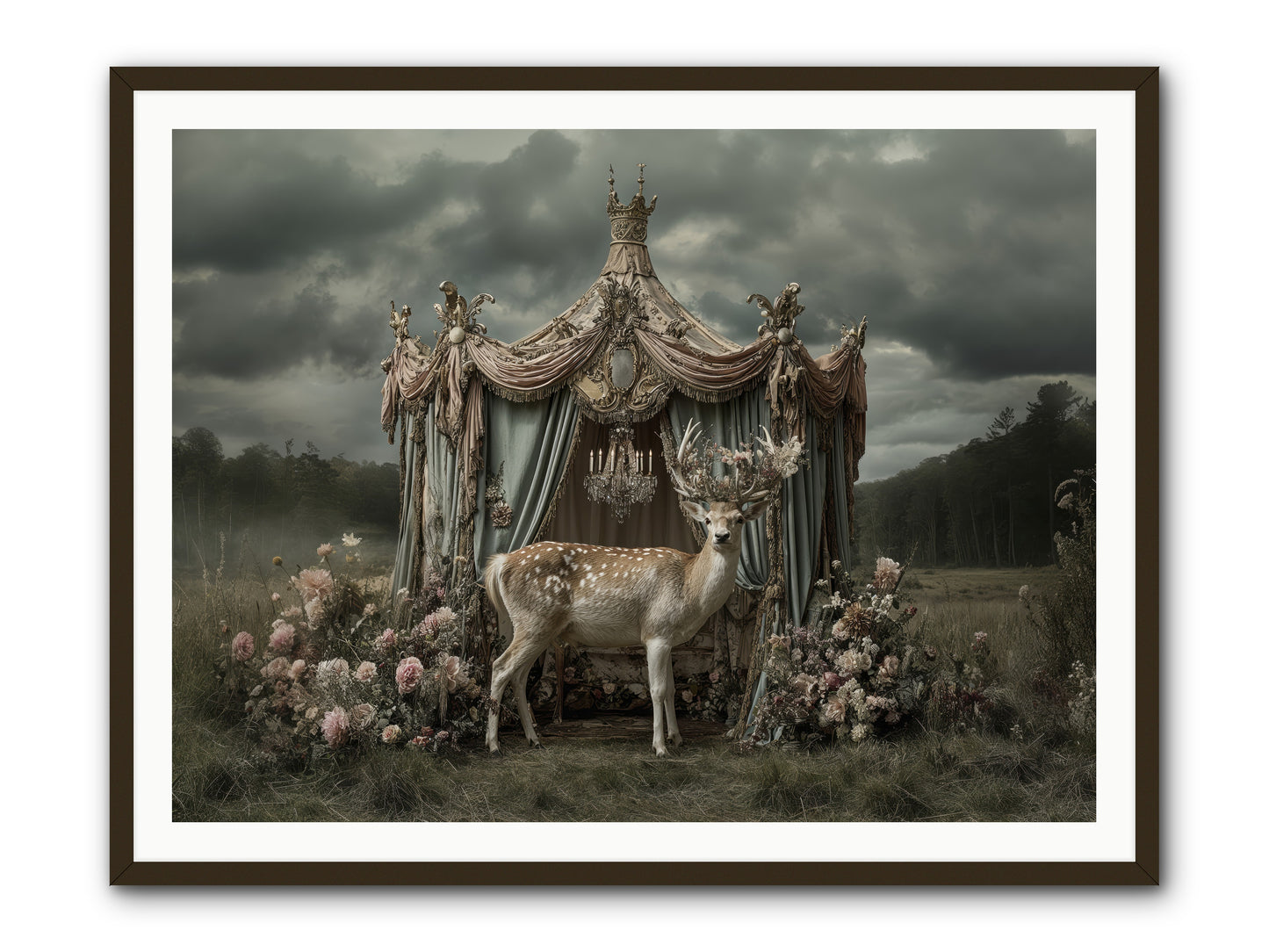 Meadow of Apricot Wind -- Framed Print - Black 48x36