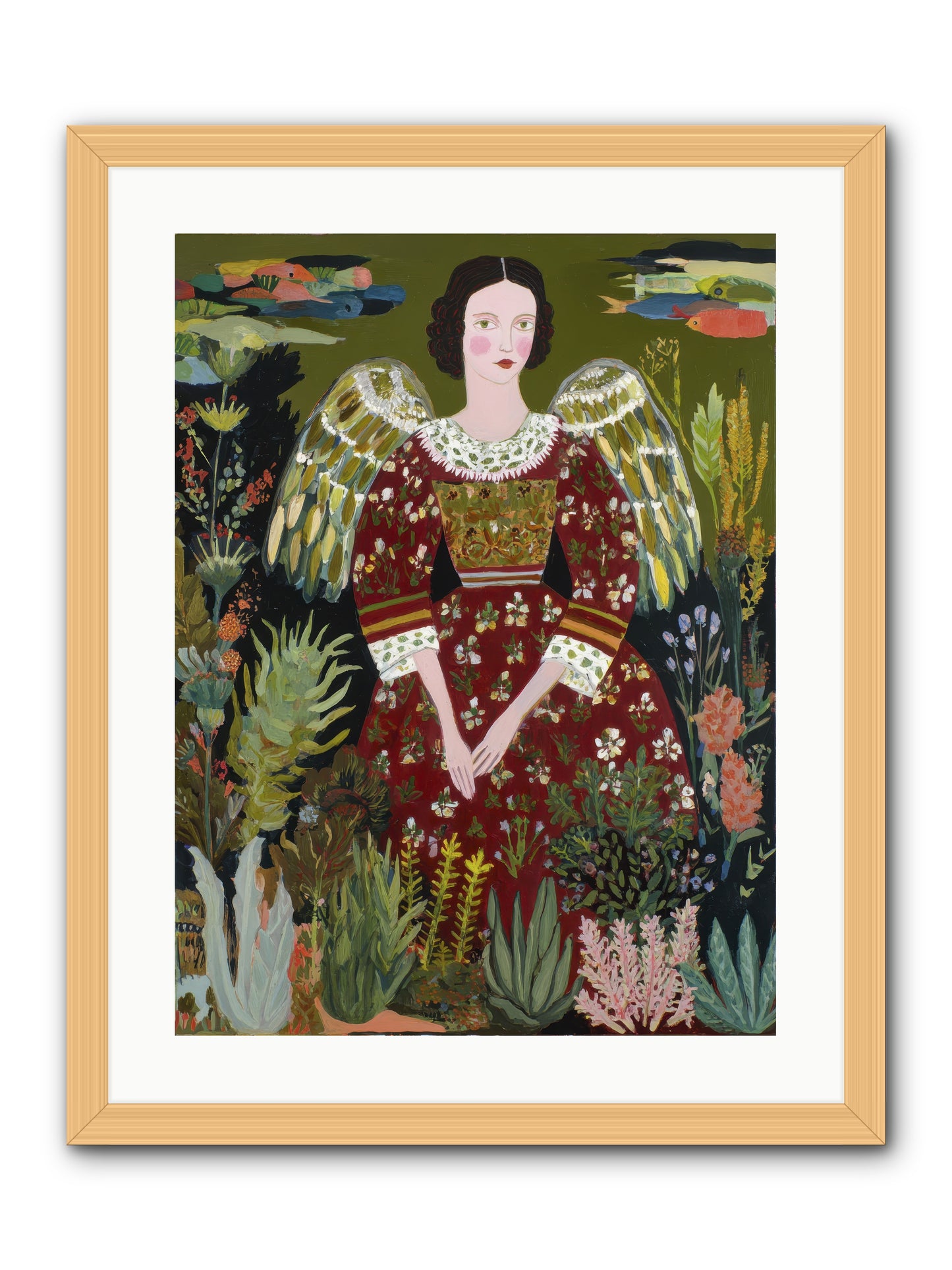 Meadow’s Grace Angel-REZ -- Framed Print - Natural 18x24