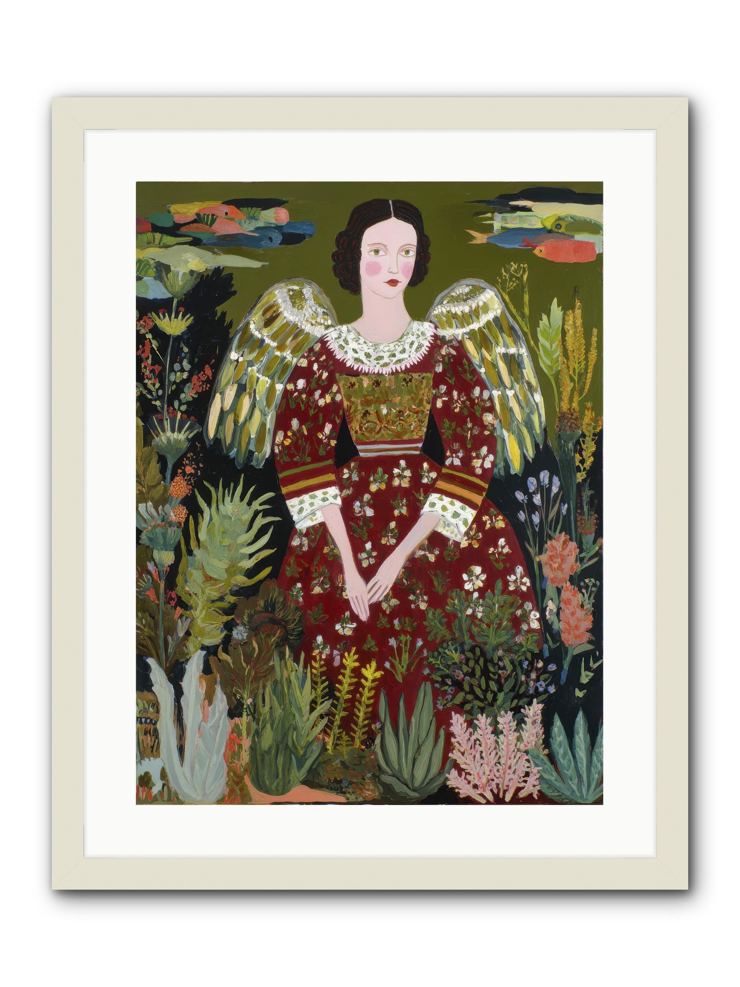 Meadow’s Grace Angel-REZ -- Framed Print - White 18x24