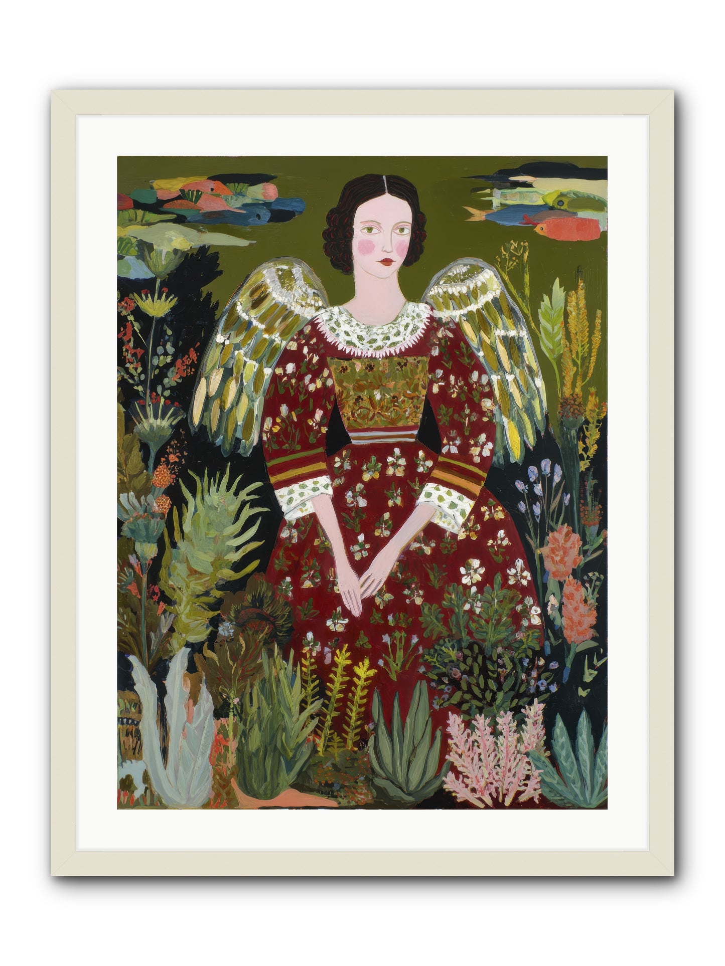 Meadow’s Grace Angel-REZ -- Framed Print - White 24x32