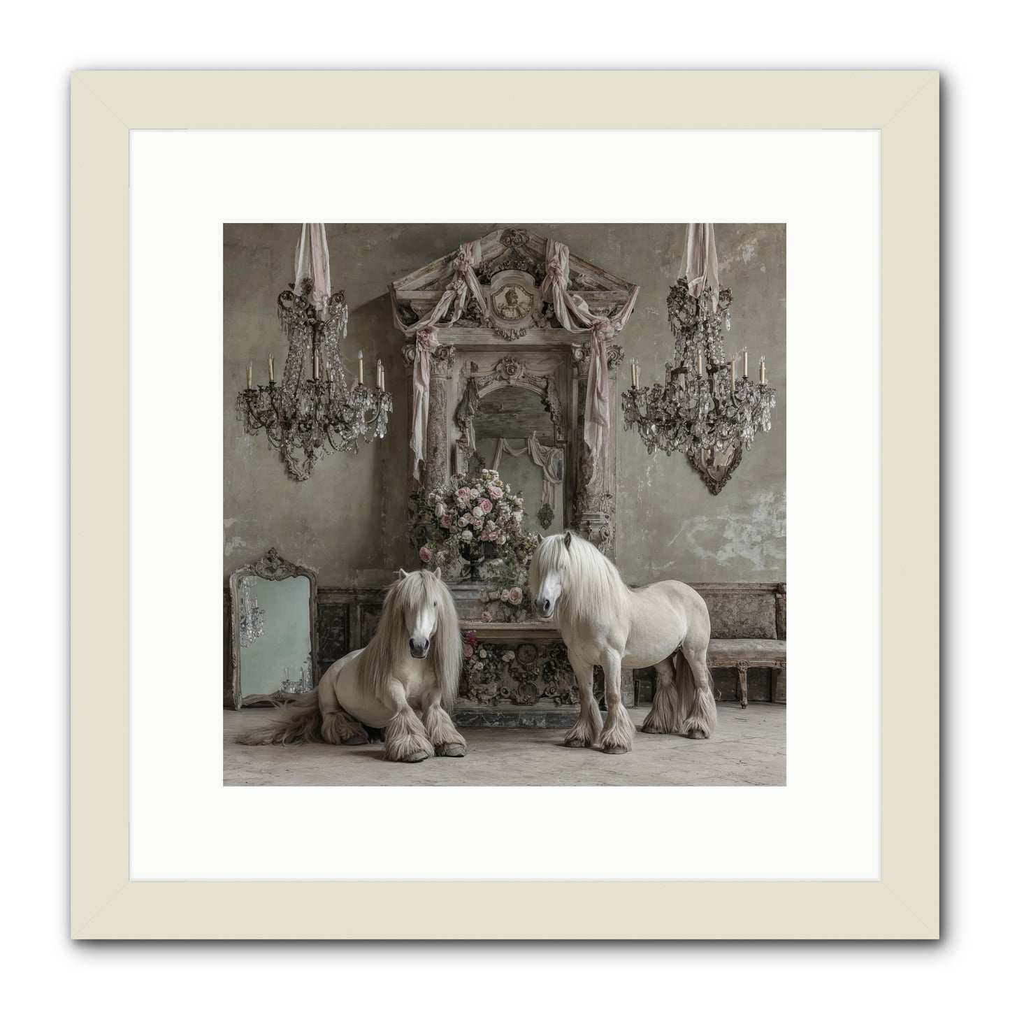 Meadowfield Etiquette -- Framed Print - White 12x12