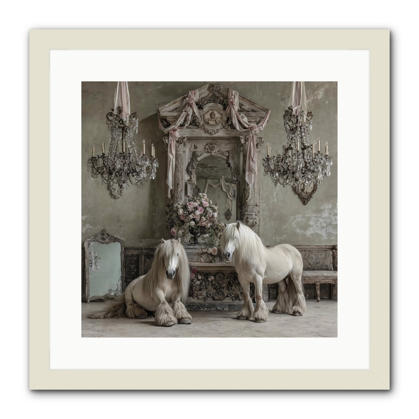 Meadowfield Etiquette -- Framed Print - White 16x16