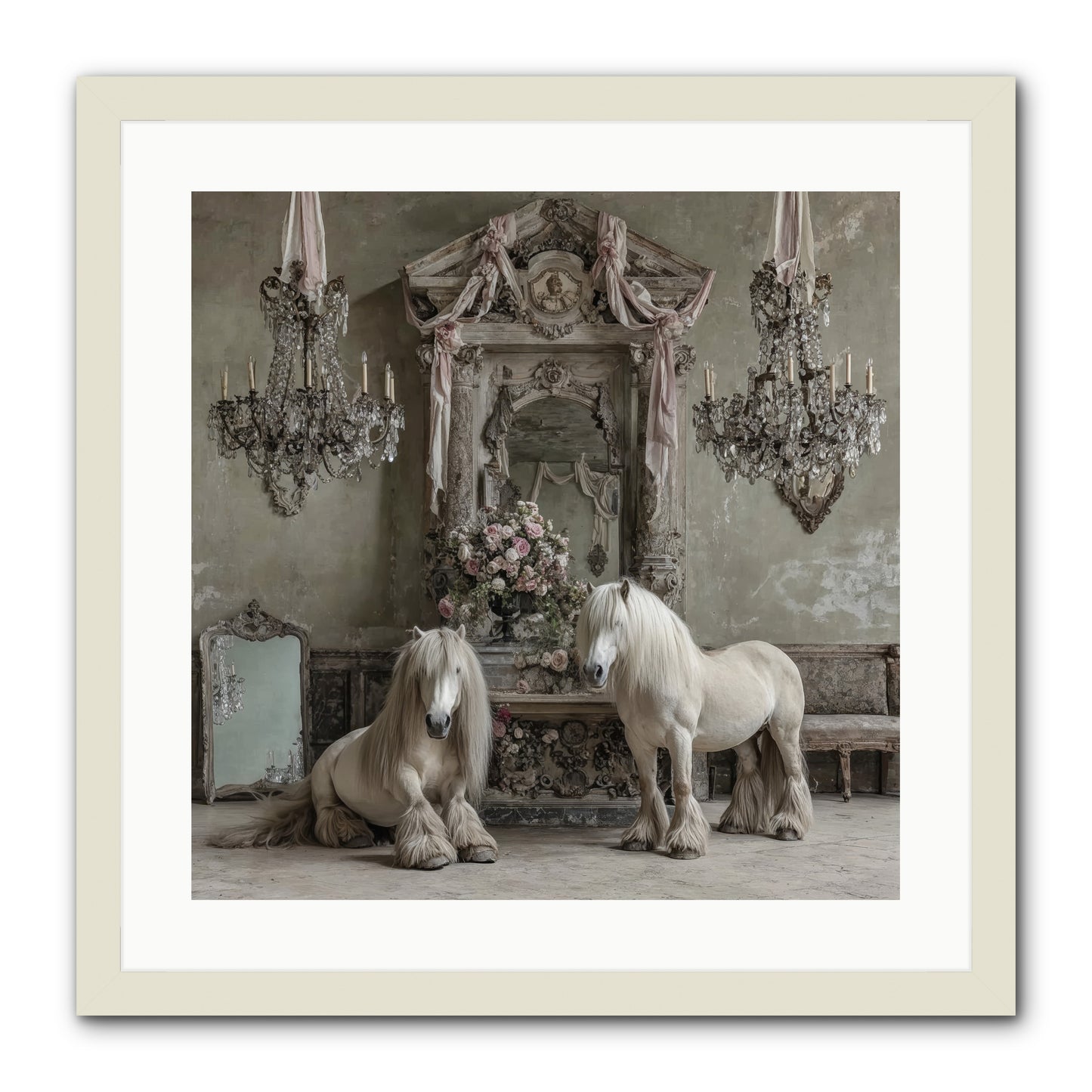 Meadowfield Etiquette -- Framed Print - White 20x20