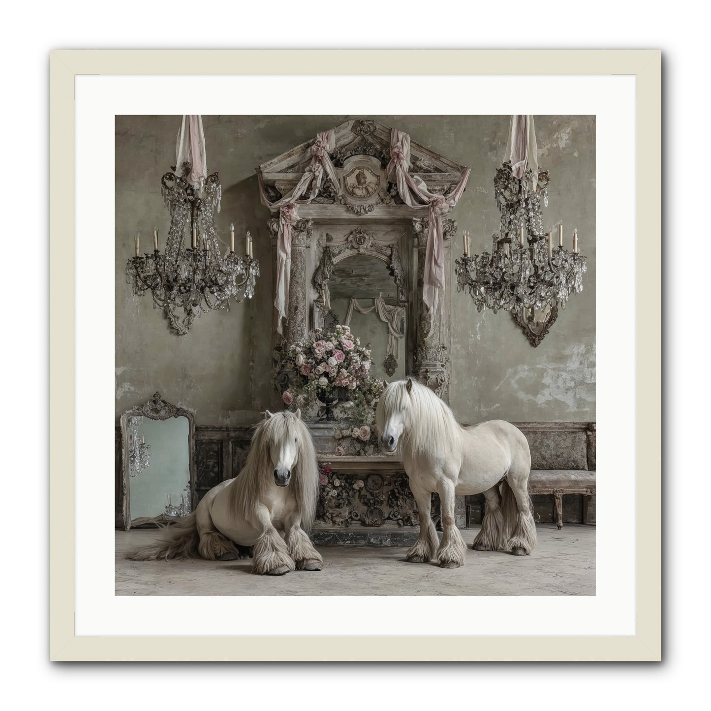 Meadowfield Etiquette -- Framed Print - White 24x24