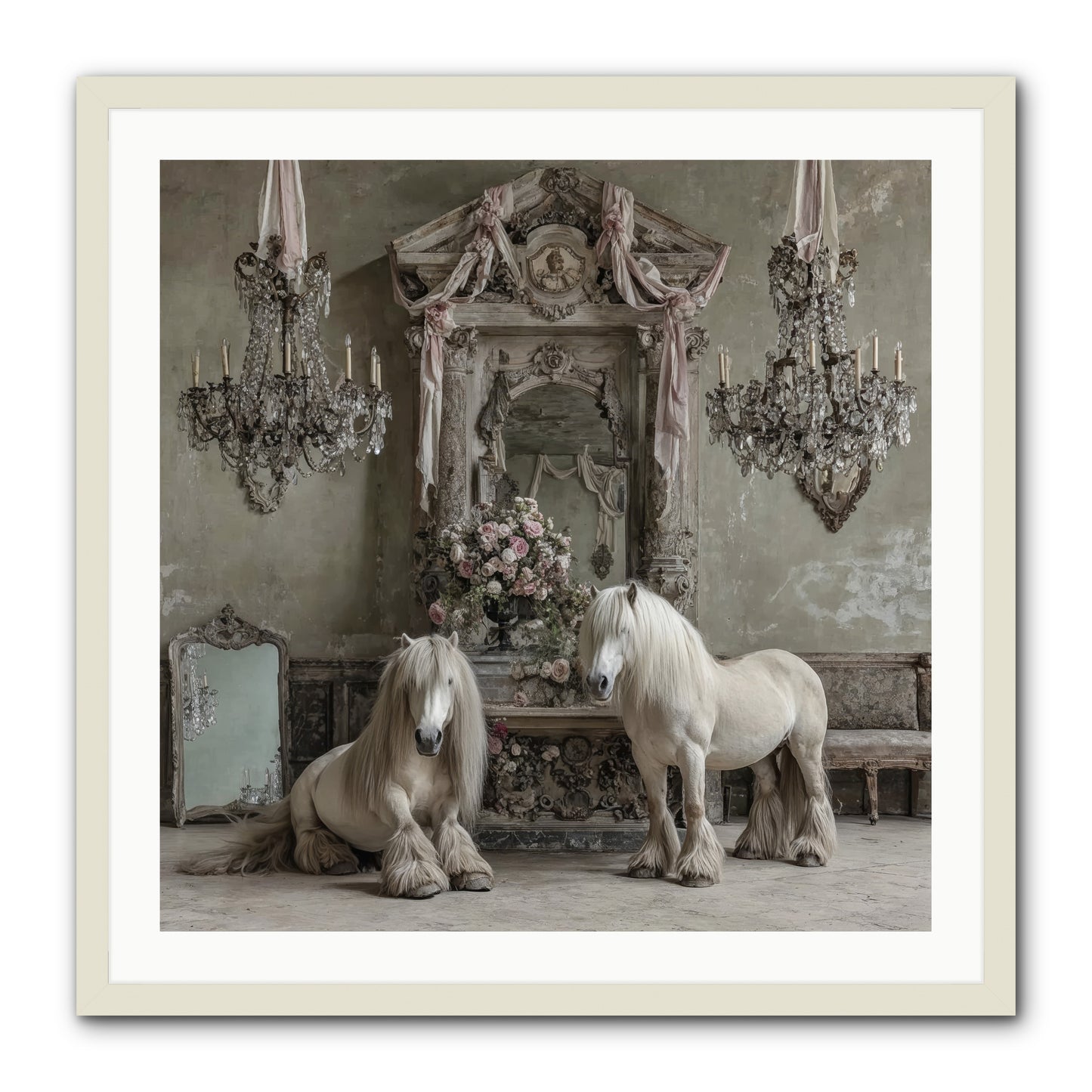 Meadowfield Etiquette -- Framed Print - White 30x30