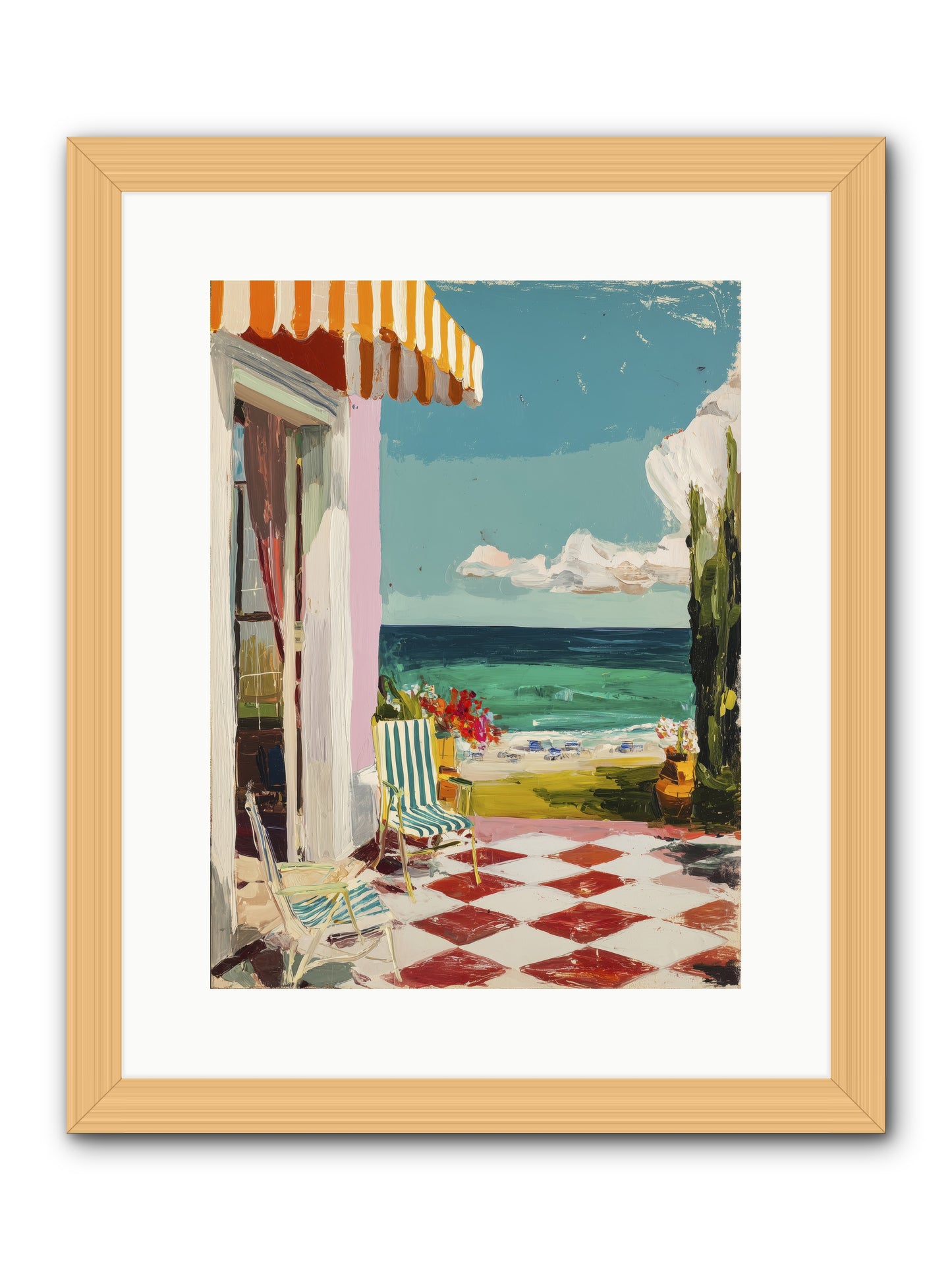 Meditation Deck -- Framed Print - Natural 12x16
