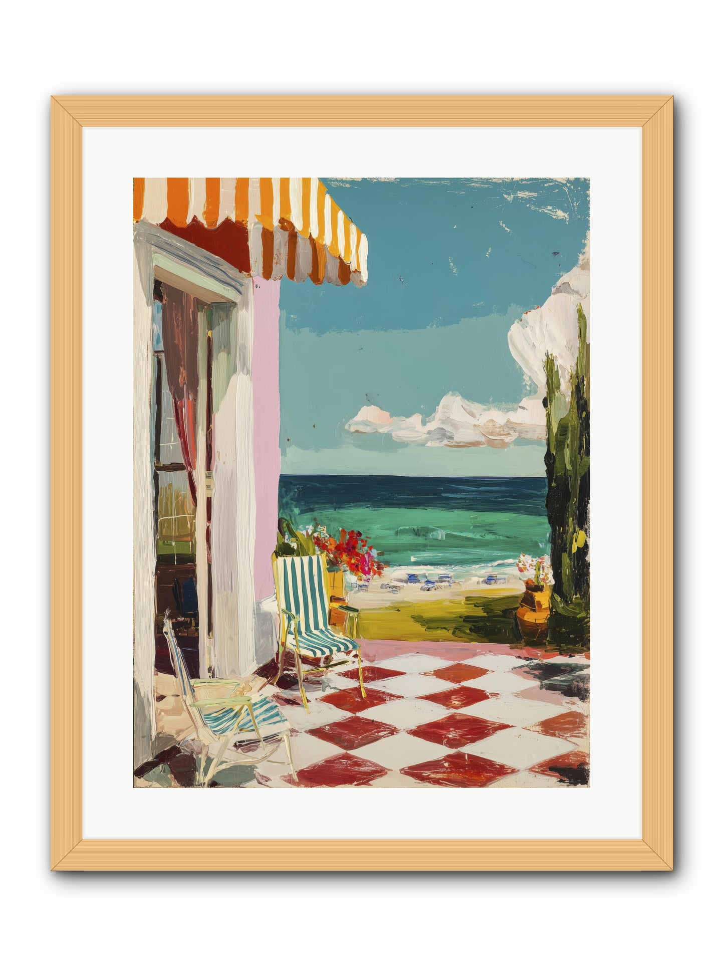 Meditation Deck -- Framed Print - Natural 18x24